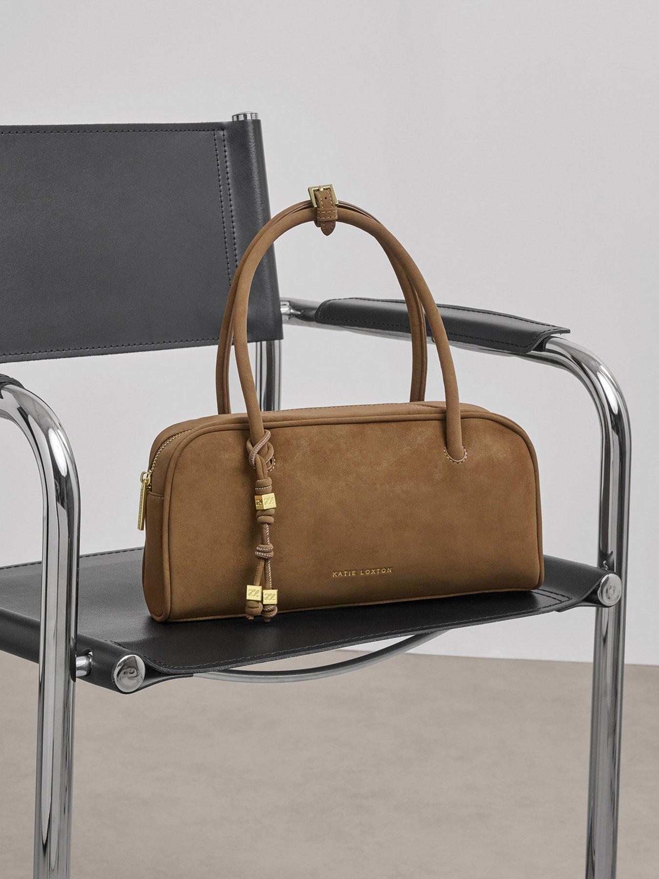 Image 3 of 6 of Katie Loxton Hadley Suedette Bowling Bag - Caramel