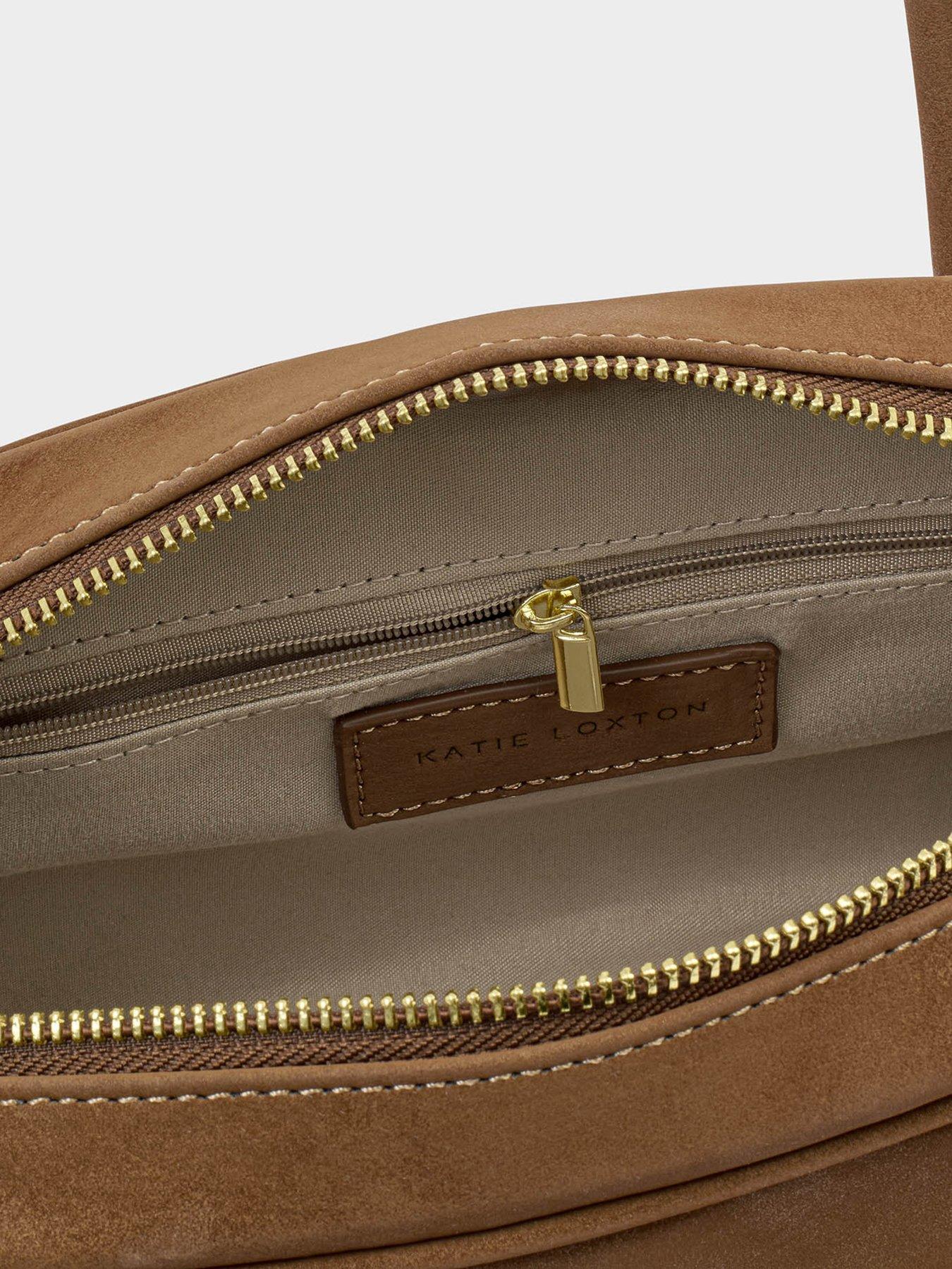 Image 4 of 6 of Katie Loxton Hadley Suedette Bowling Bag - Caramel