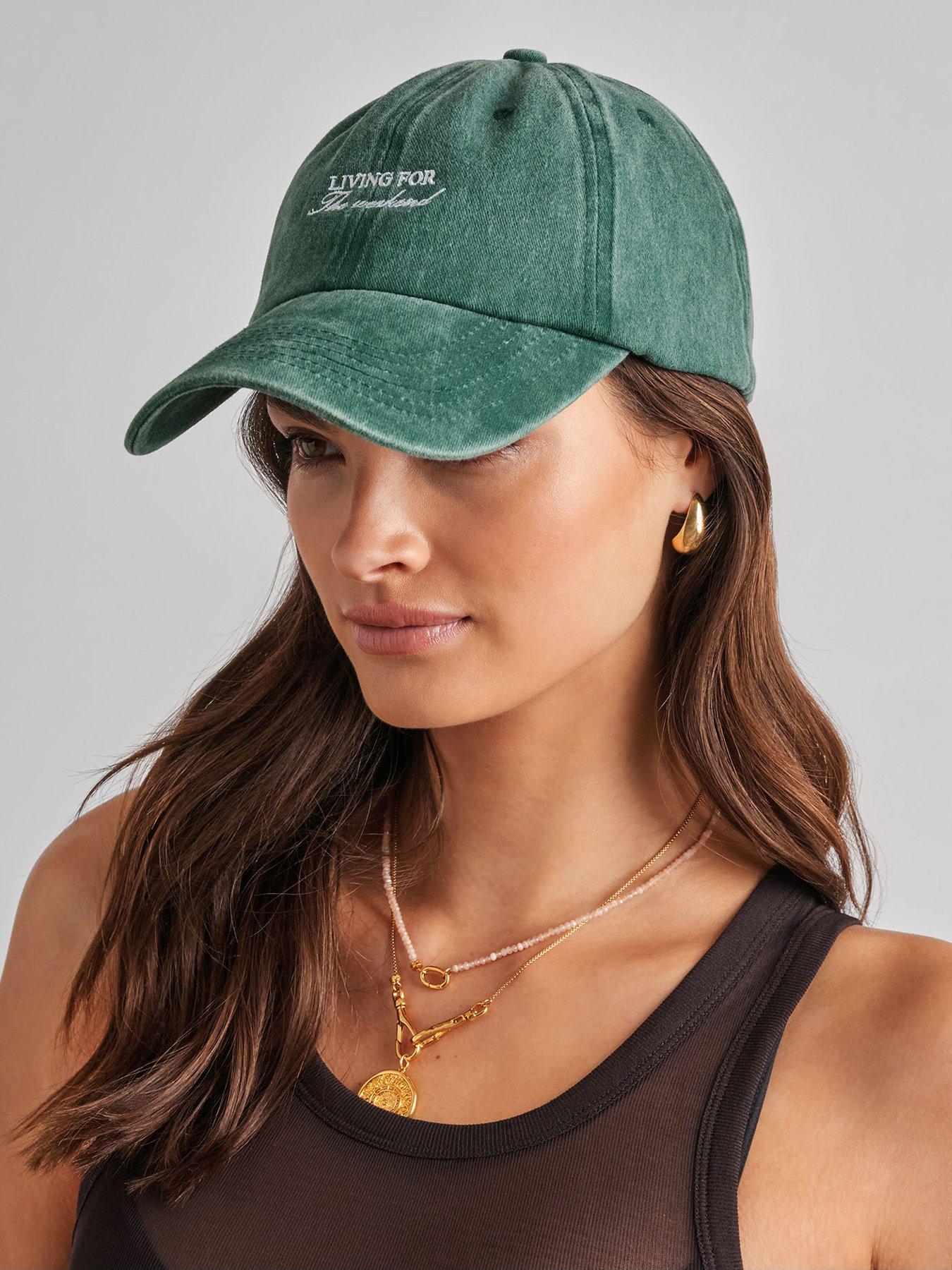 Katie Loxton Embroidered Cap - Living For The Weekend | Green | One Size