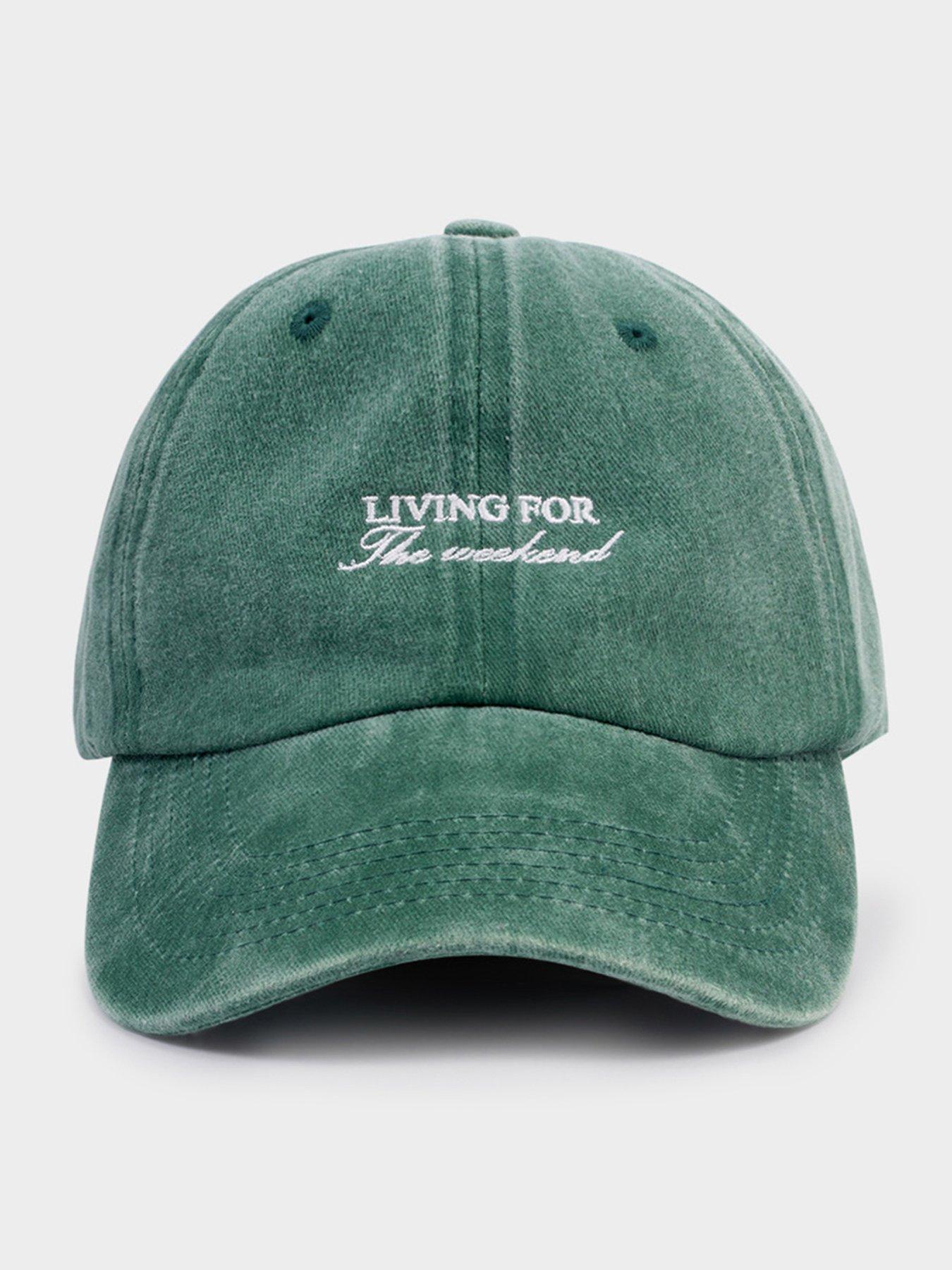 Katie Loxton Embroidered Cap - Living For The Weekend | Green | One Size