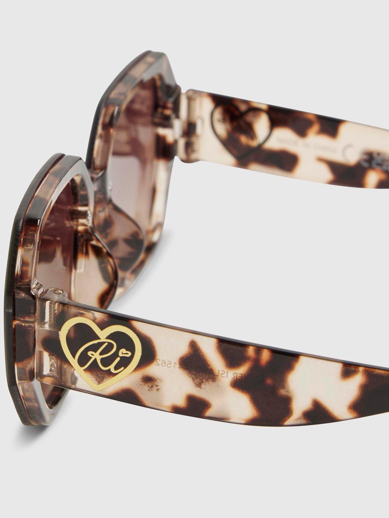 Image 4 of 4 of River Island Older Girls Ombre Oversized Sunglasses - Brown