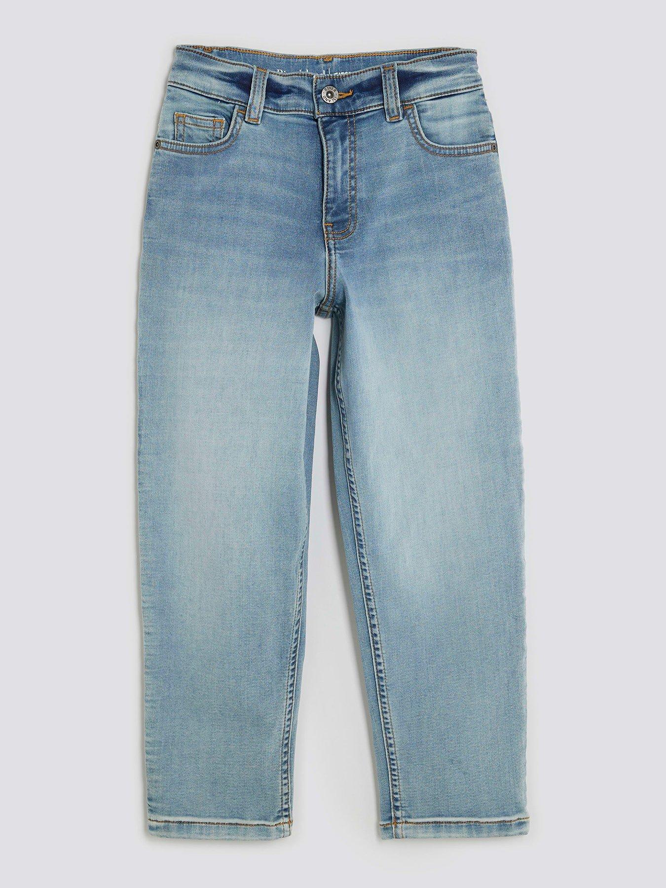 River Island Older Boys Stretch Tapered Jeans - Blue