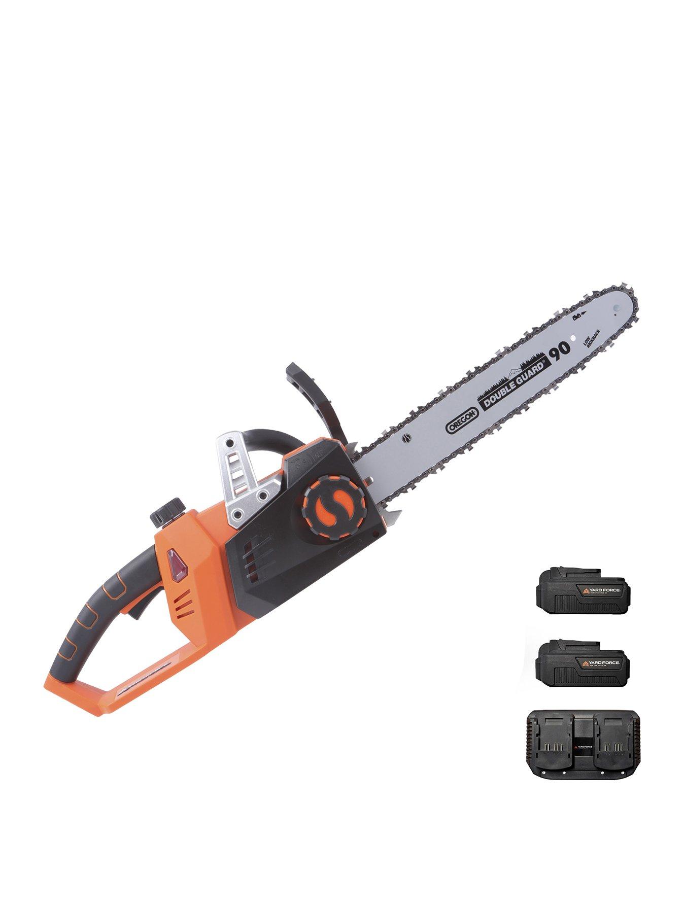 Yard Force 35cm Cordless Chainsaw with Oregon Bar - 2 x 20V 4Ah Lithium-Ion Battery & Charger - LS C35