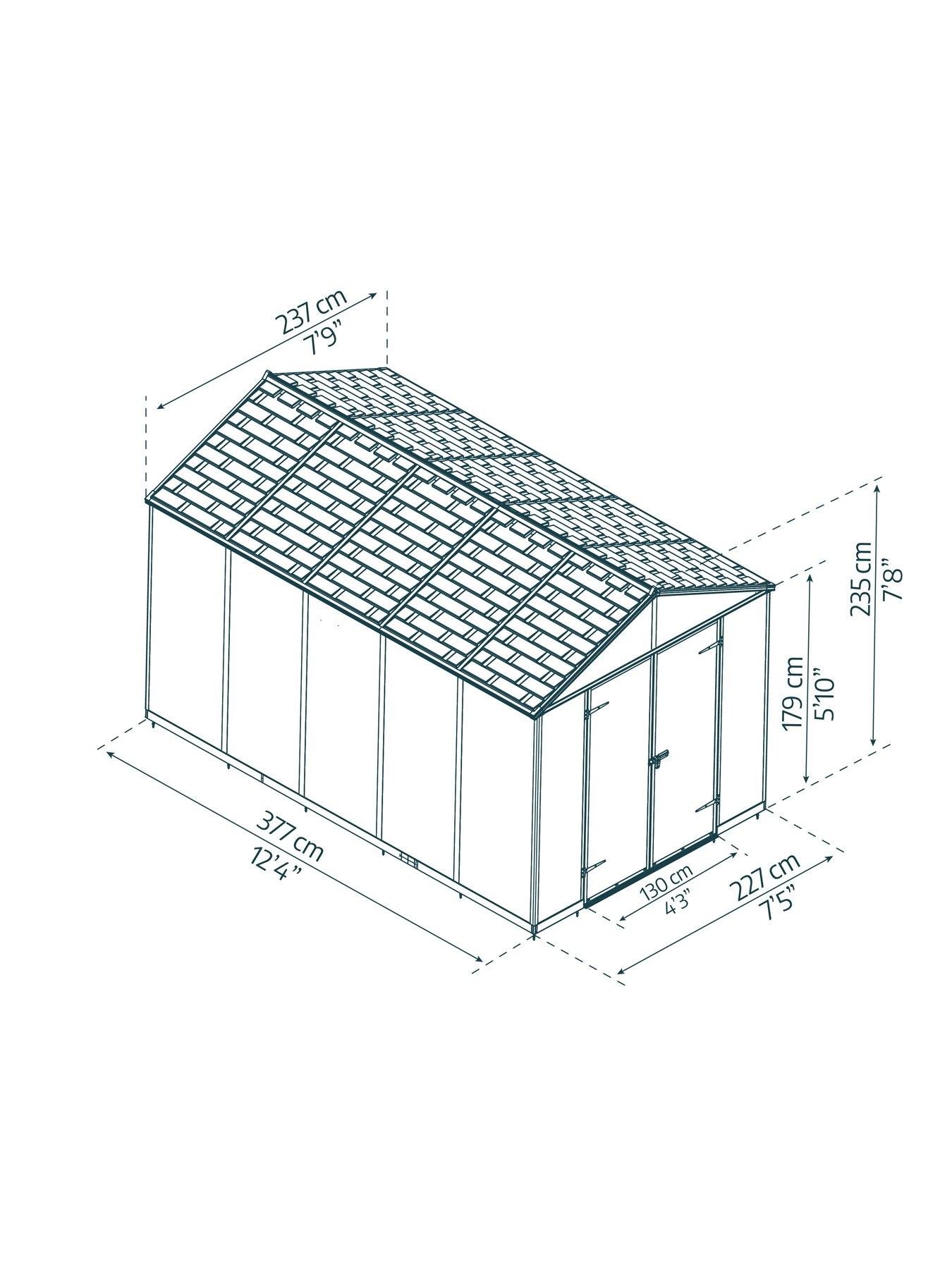 Image 5 of 5 of Palram Rubicon Shed 8X12 - Dark Grey