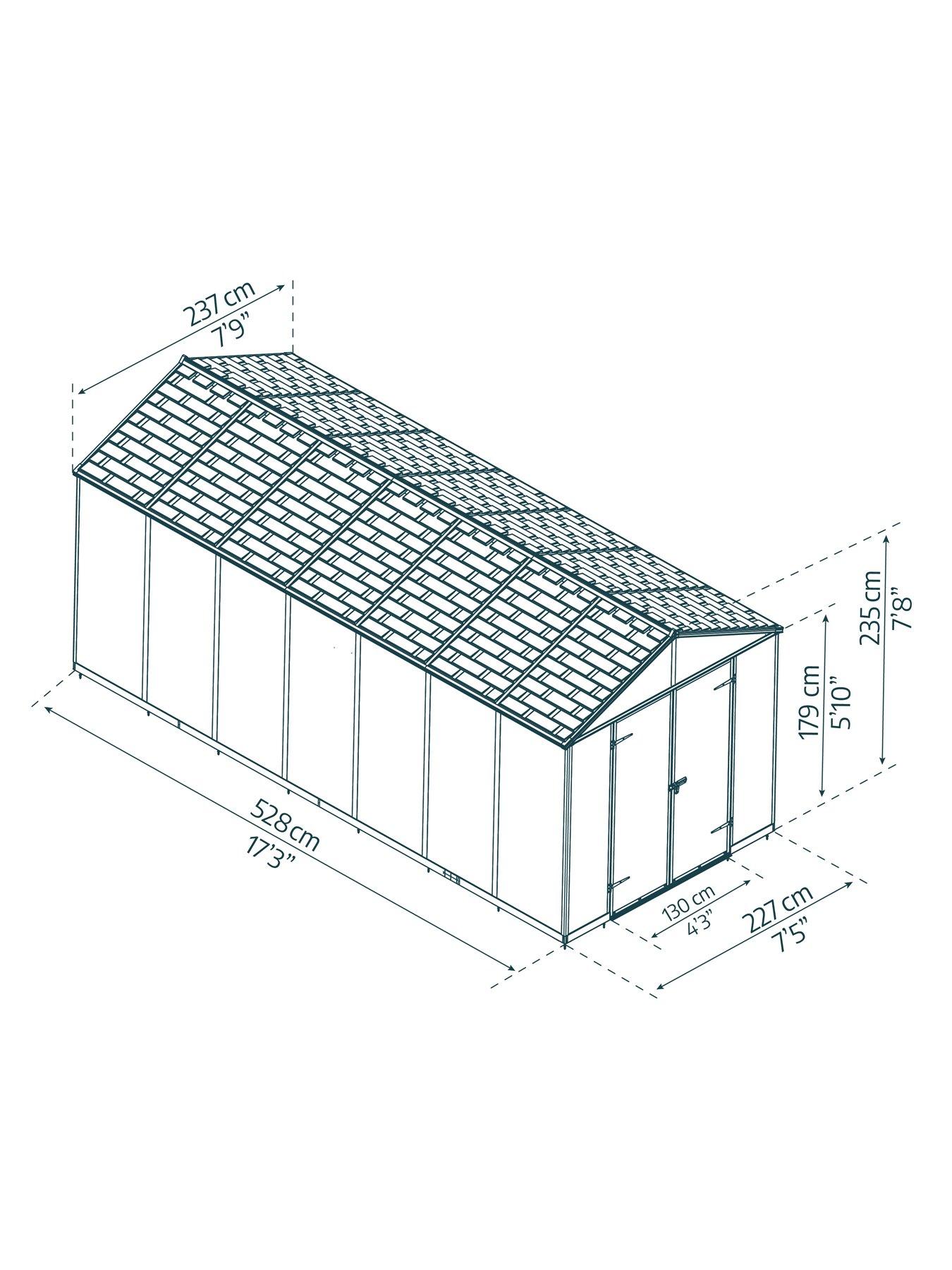 Image 5 of 5 of Palram Rubicon Shed 8X17 - Dark Grey