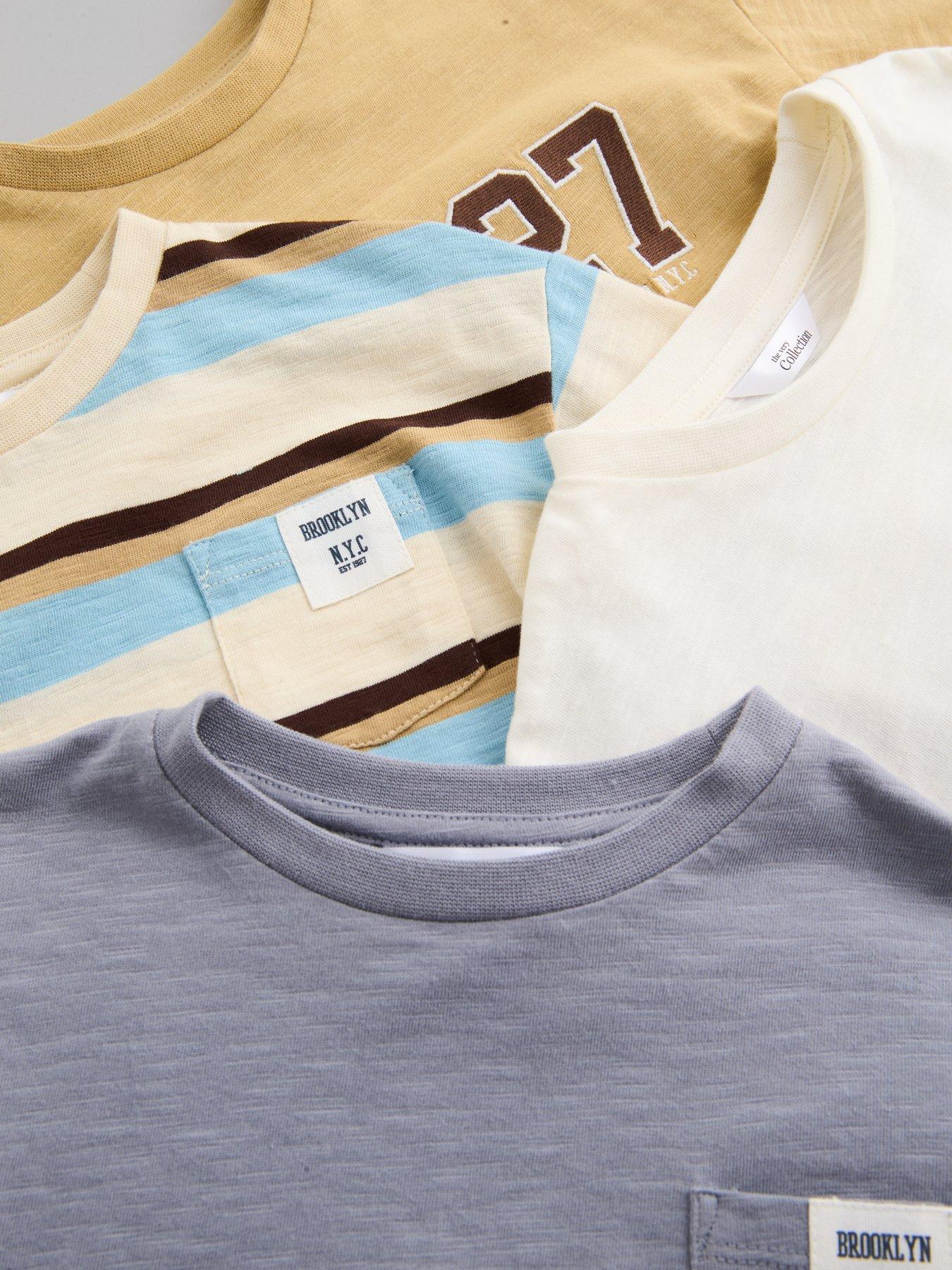 Image 4 of 5 of The Very Collection Boys 4 Pack Slogan Long Sleeve T-shirts (9 months - 7 years) - Multi