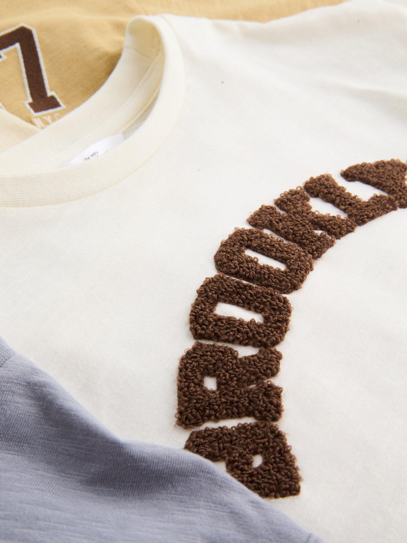 Image 5 of 5 of The Very Collection Boys 4 Pack Slogan Long Sleeve T-shirts (9 months - 7 years) - Multi