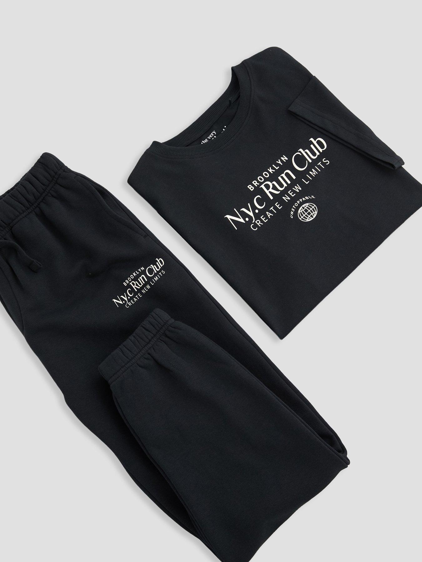 Image 3 of 5 of The Very Collection Boys NYC Run Club T-Shirt &amp; Joggers Set (3-16 years) - Black
