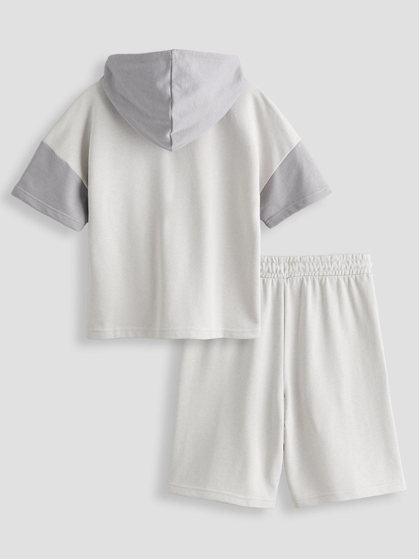 Image 2 of 4 of The Very Collection Boys Short Sleeve Hoodie &amp; Shorts Set - Grey