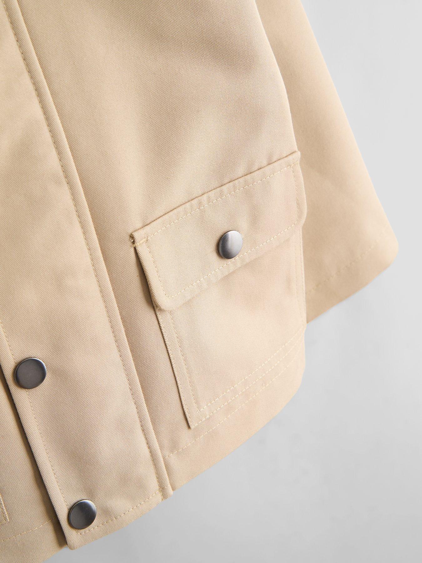 Image 5 of 5 of The Very Collection Boys' Check Lined Barn Jacket with Cord Collar - Stone