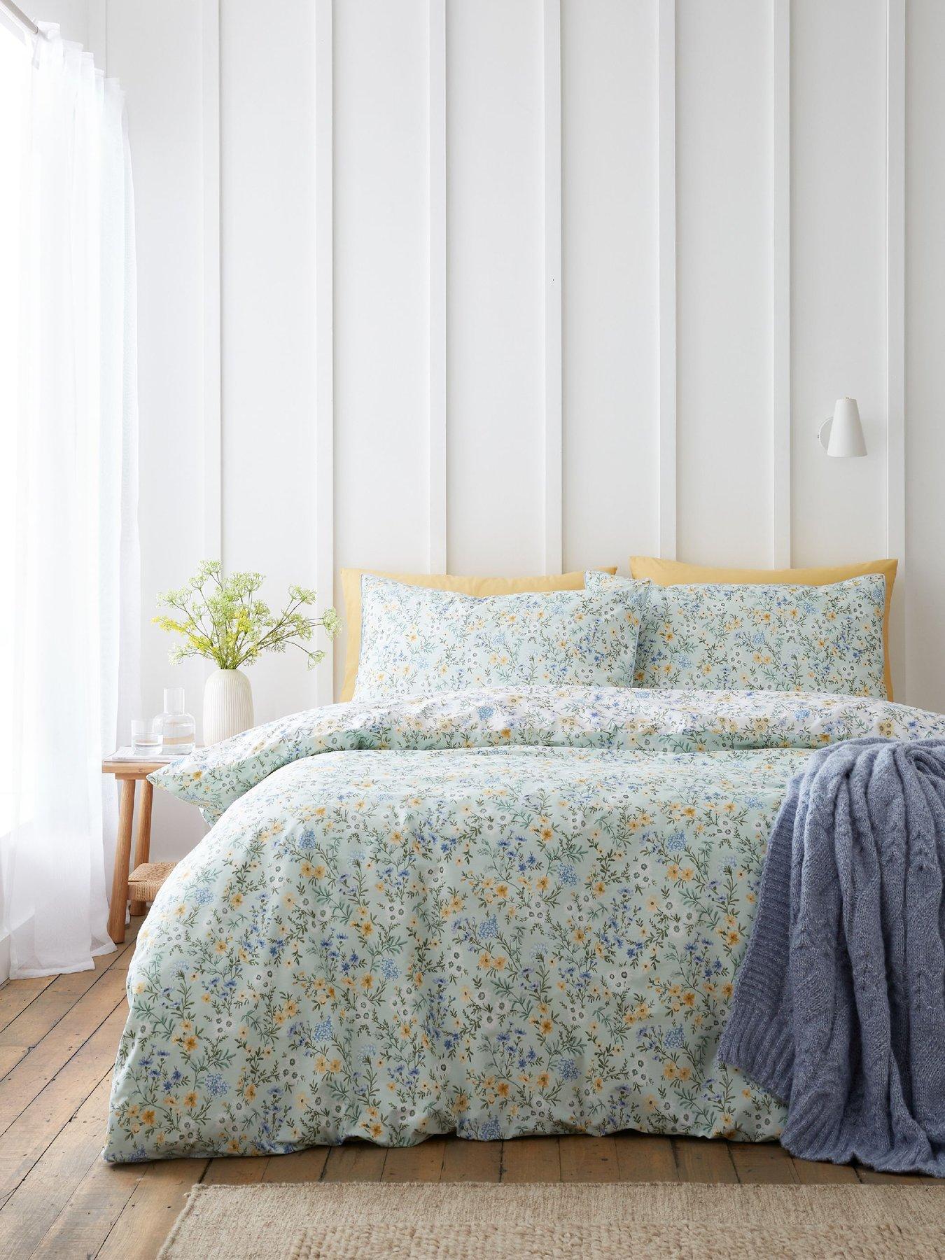 Bianca Ditsy Floral 100% Cotton Duvet Set Green
