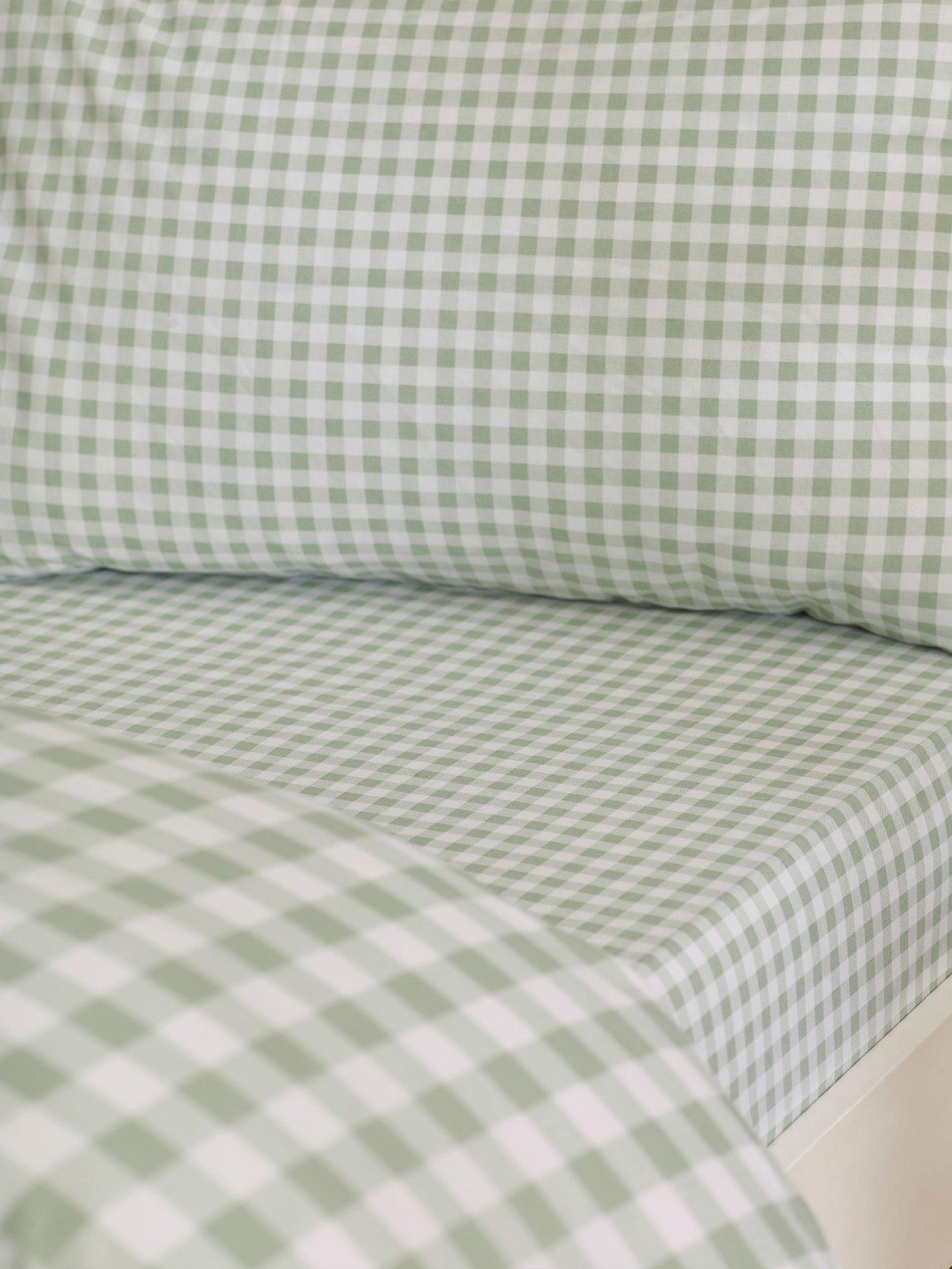 Catherine Lansfield Bamford Gingham Check Fitted Sheet Green