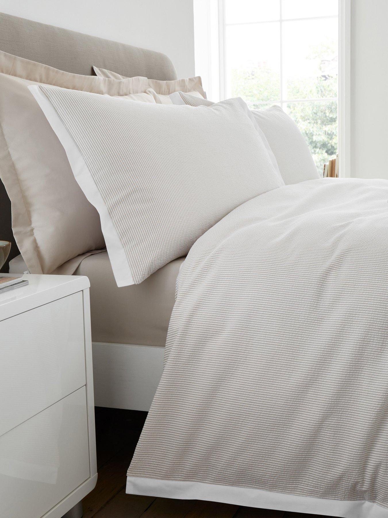 Bianca Seersucker Woven Stripe Duvet Set Natural