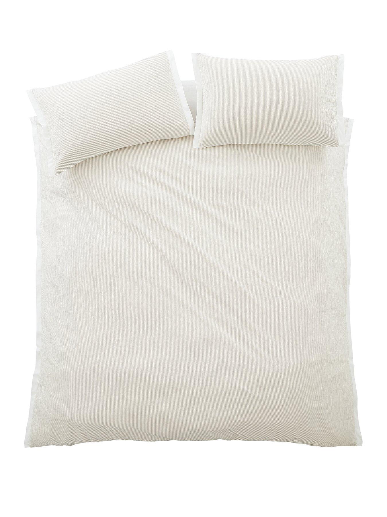 Image 2 of 7 of Bianca Seersucker Woven Stripe Duvet Set Natural