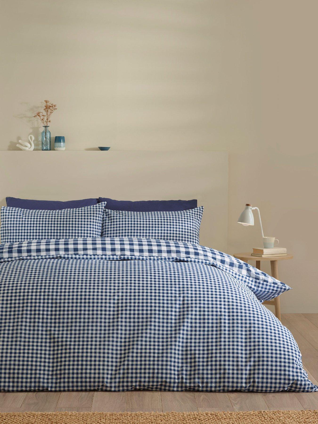 Catherine Lansfield Bamford Gingham Check Duvet Set Navy