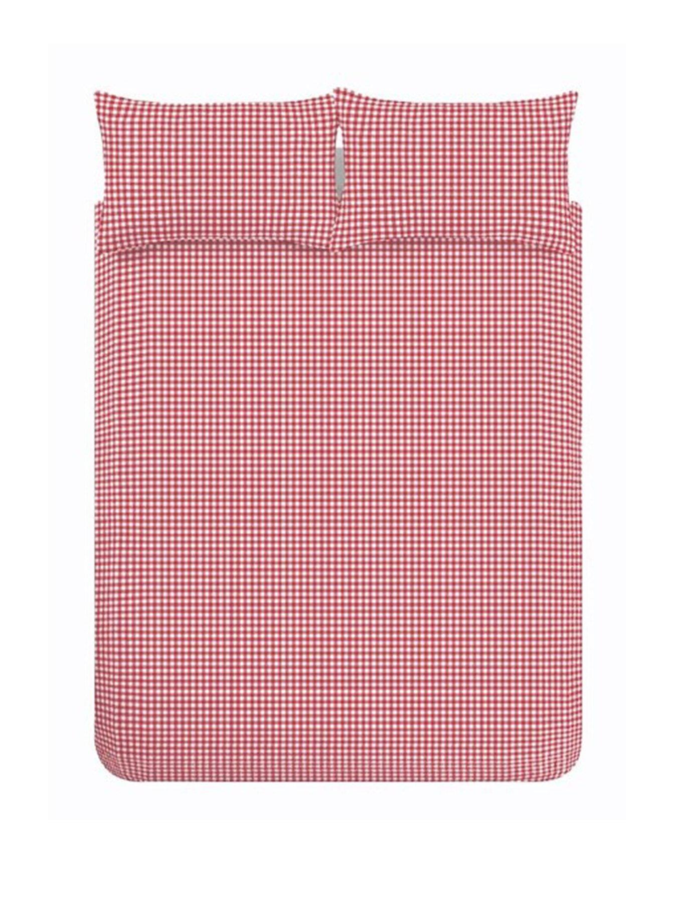 Image 2 of 5 of Catherine Lansfield Bamford Gingham Check Duvet Set Red
