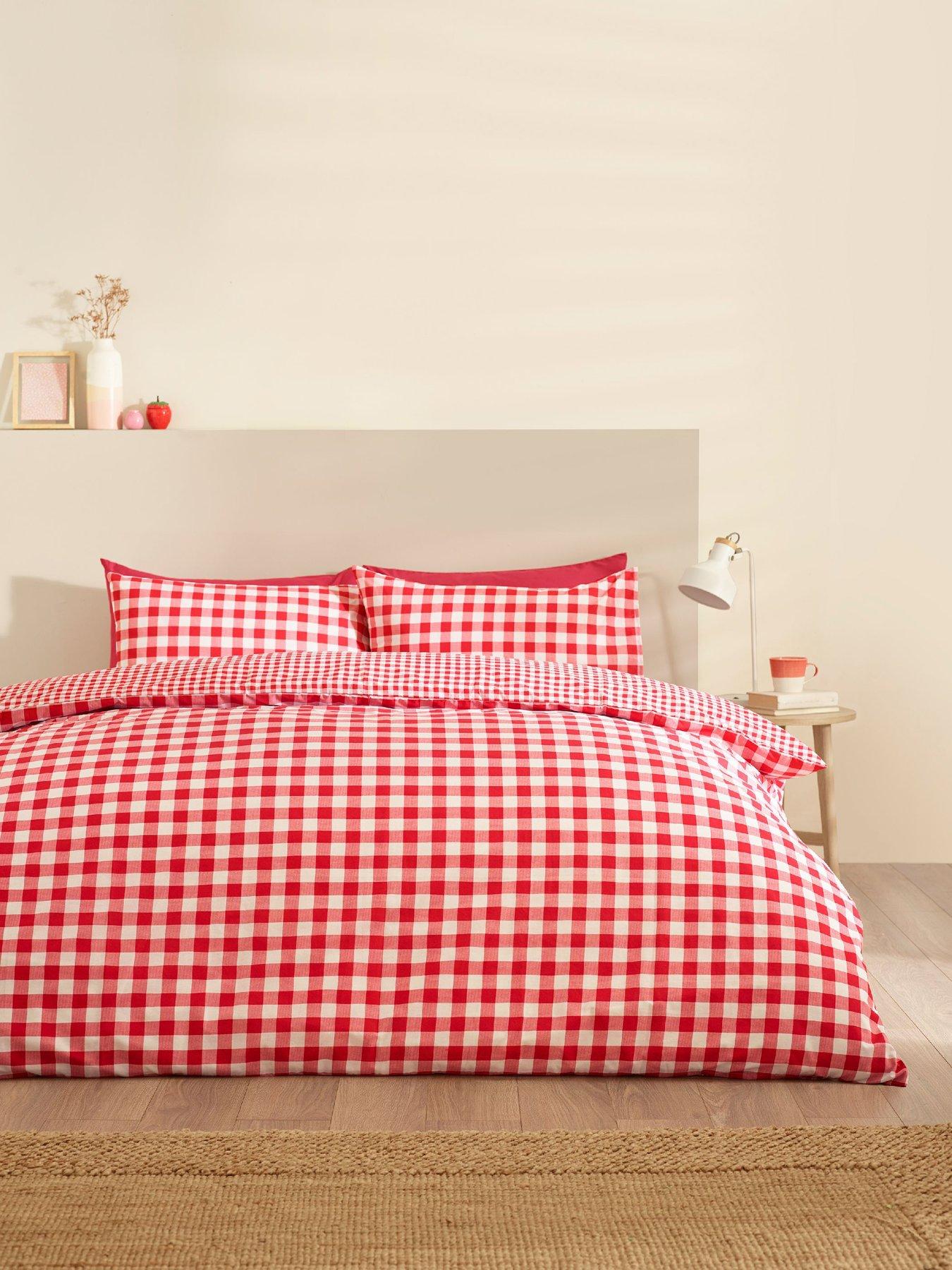 Image 3 of 5 of Catherine Lansfield Bamford Gingham Check Duvet Set Red