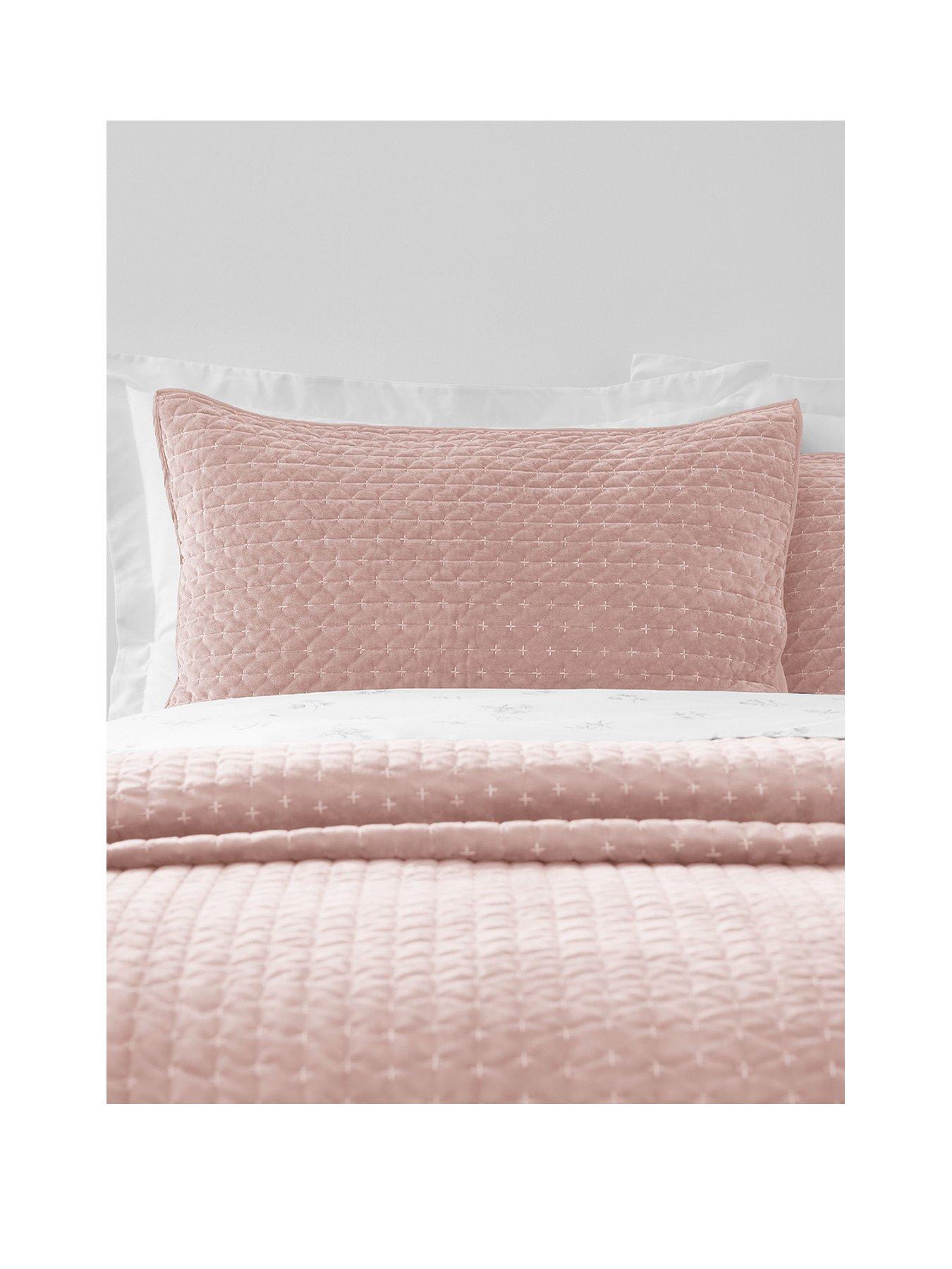 B&Q - Attica Velvet Embroidered Pillow Sham Pair Burgundy - Image 3