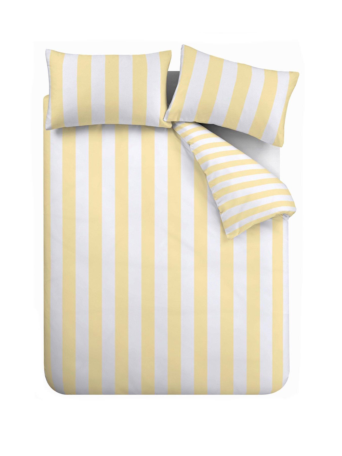 Image 2 of 6 of Catherine Lansfield Cove Stripe Duvet Set Yellow