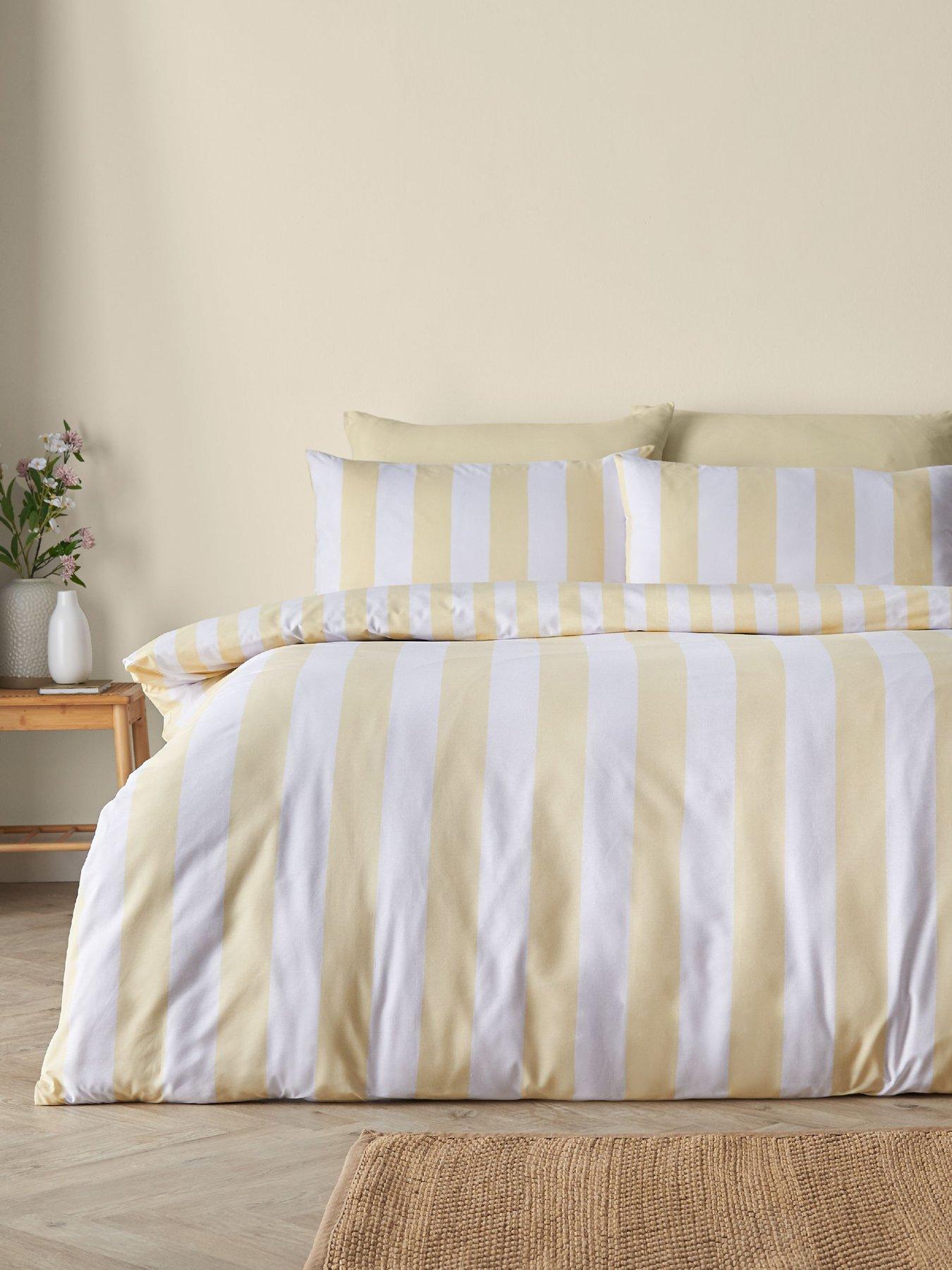 Image 3 of 6 of Catherine Lansfield Cove Stripe Duvet Set Yellow