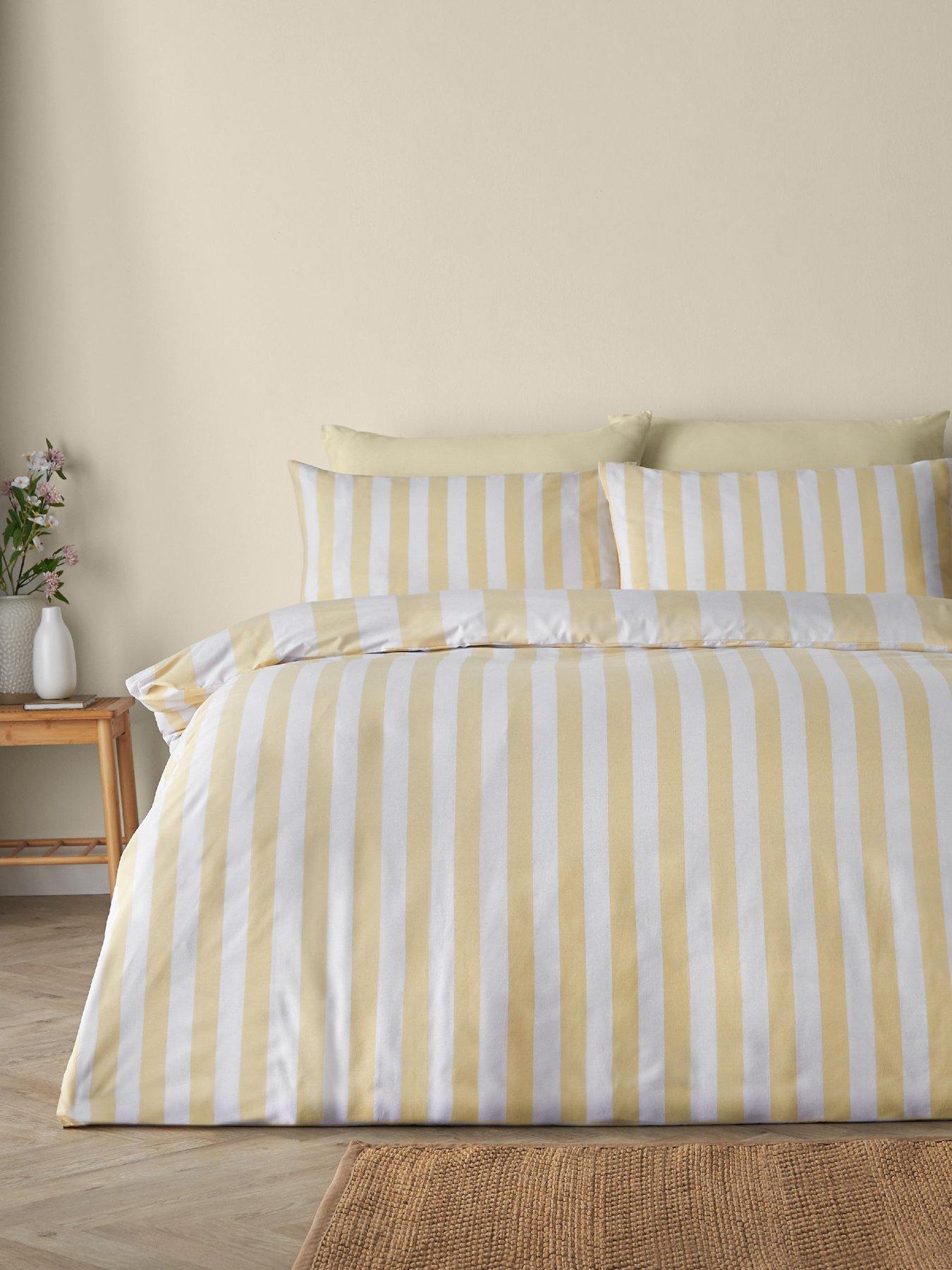 Image 4 of 6 of Catherine Lansfield Cove Stripe Duvet Set Yellow