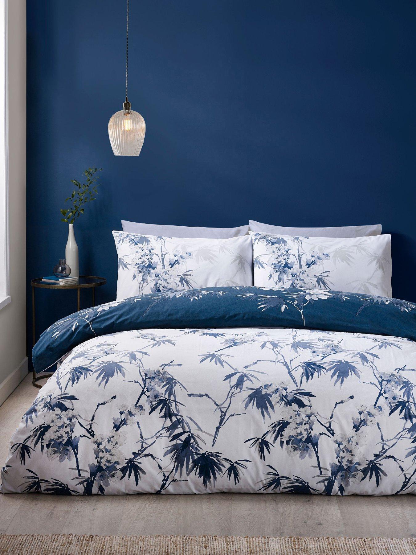 Catherine Lansfield Kyoto Floral Duvet Set Blue