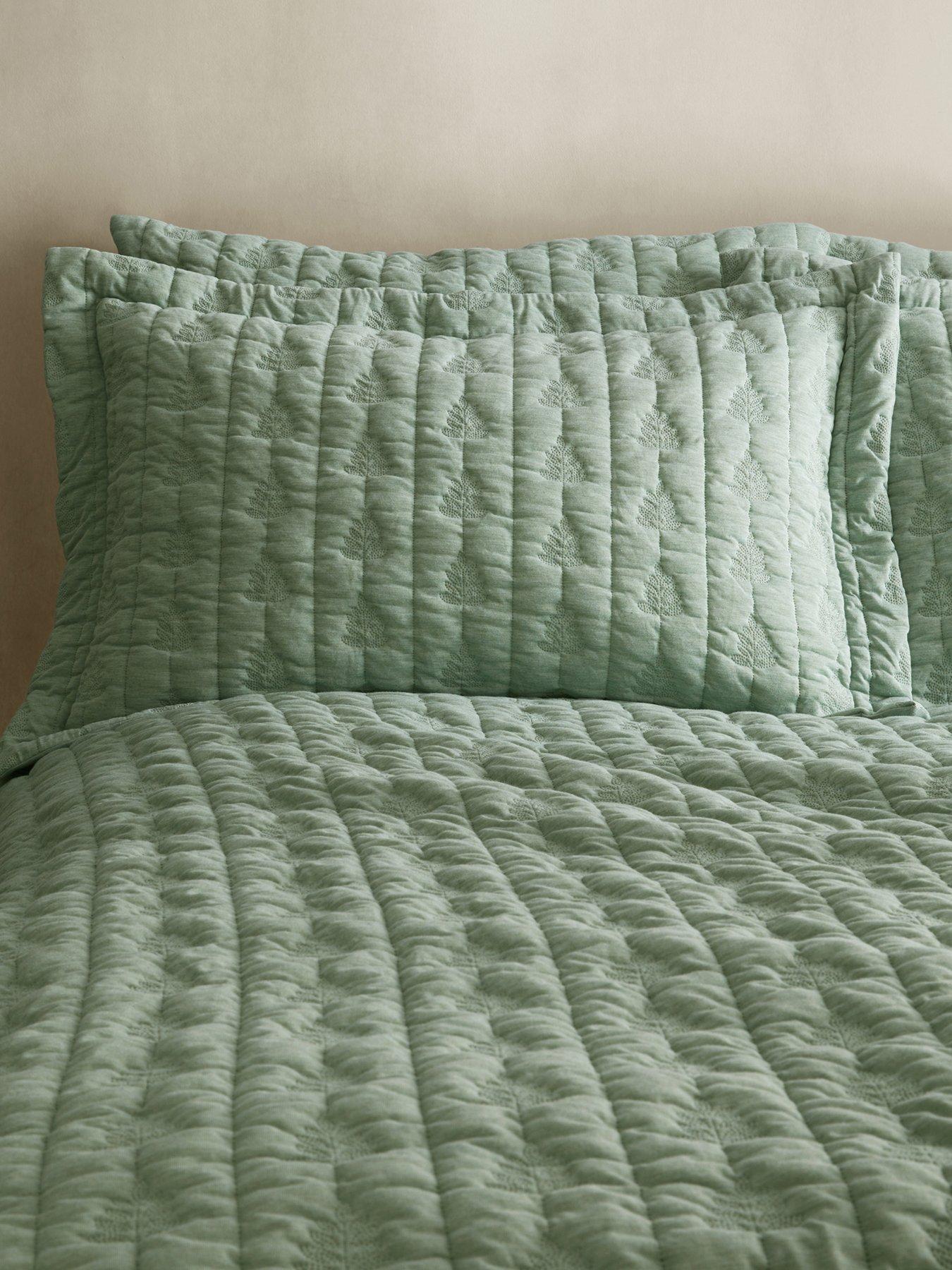 Pineapple Elephant Tamba Leaf Jersey Stripe Oxford Pillowcase Pair Green
