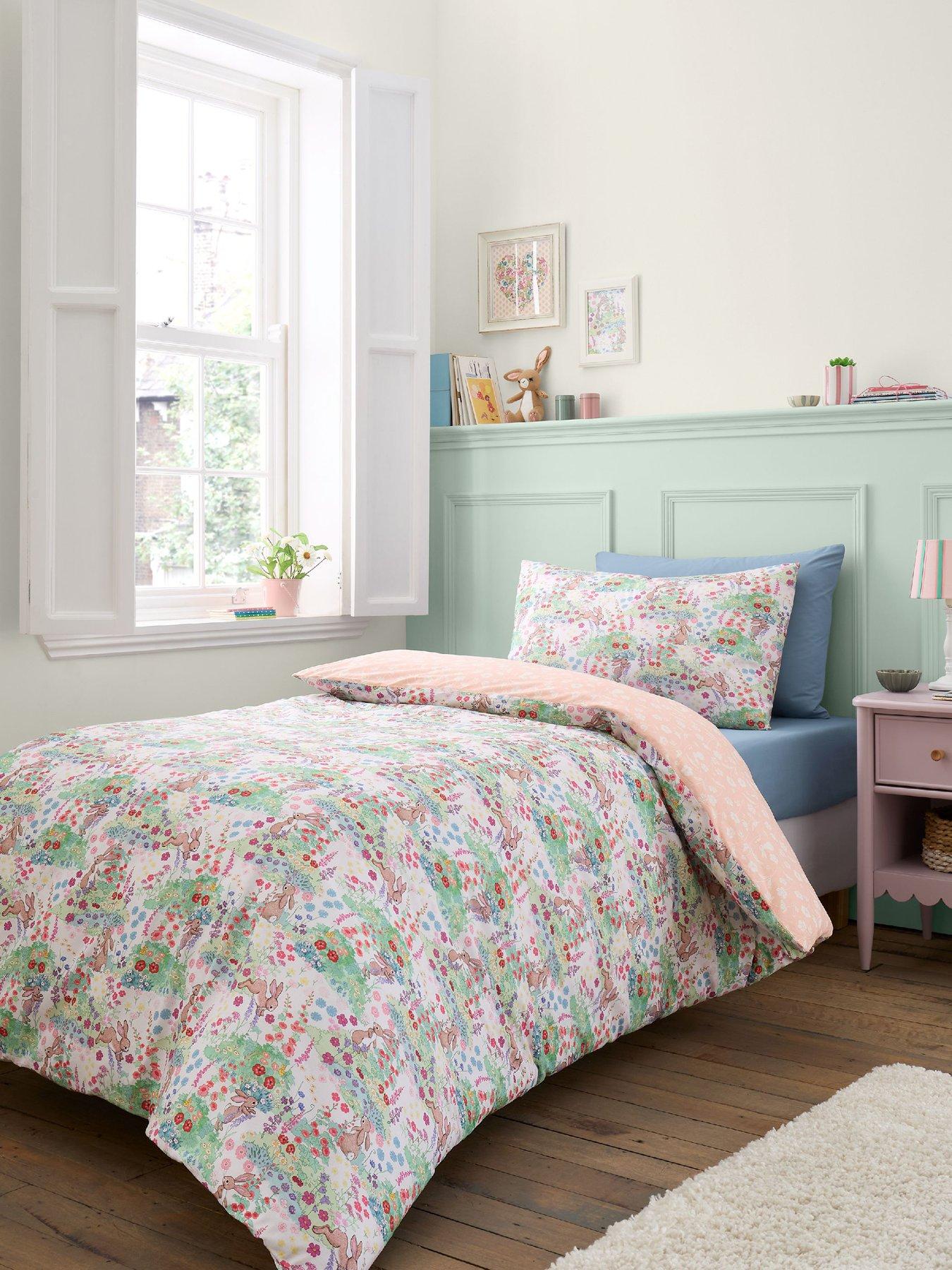 Belle & Boo Meadow Bunnies 100% Cotton Duvet Set Blue