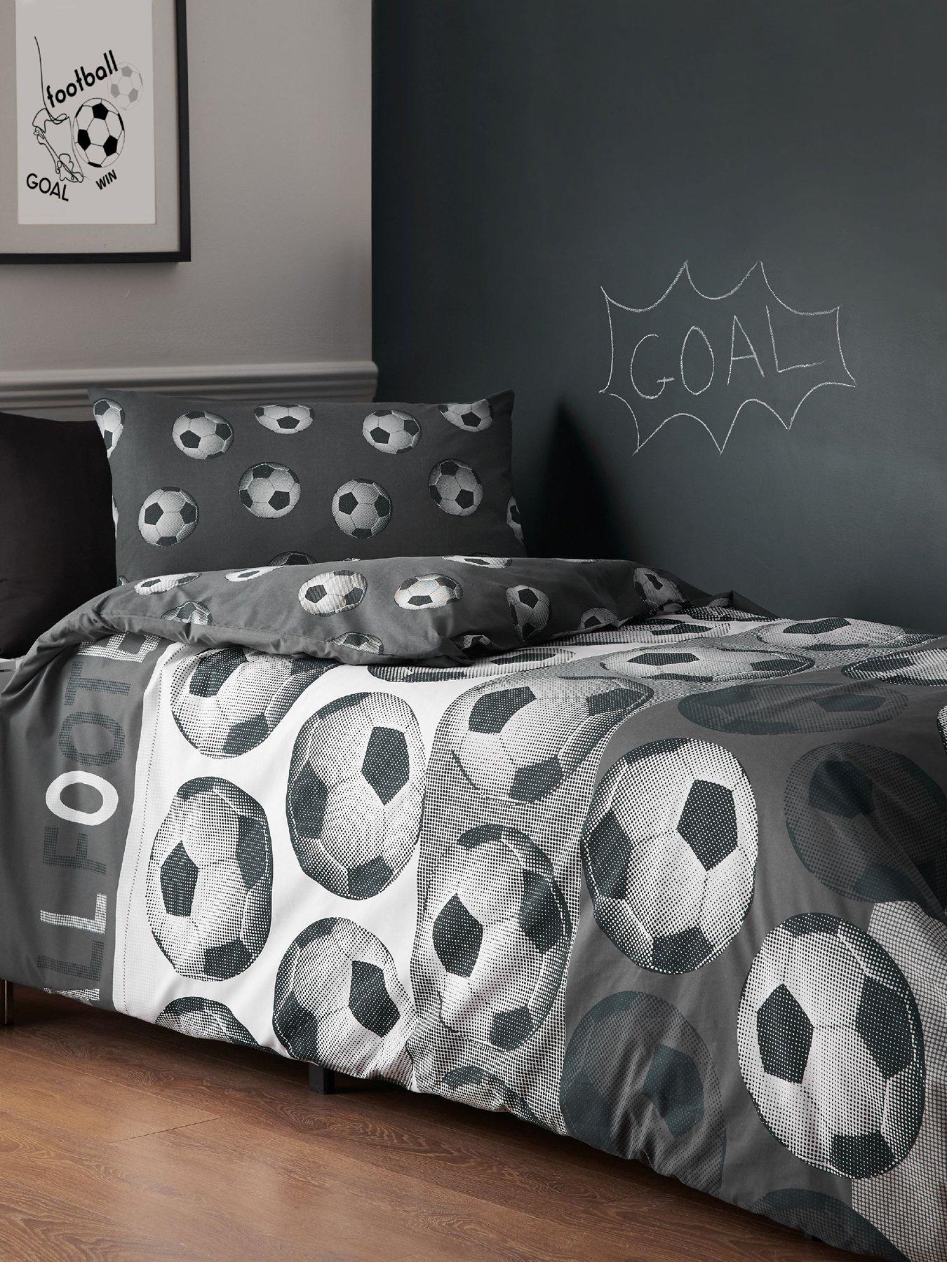Catherine Lansfield Football Duvet Set Grey