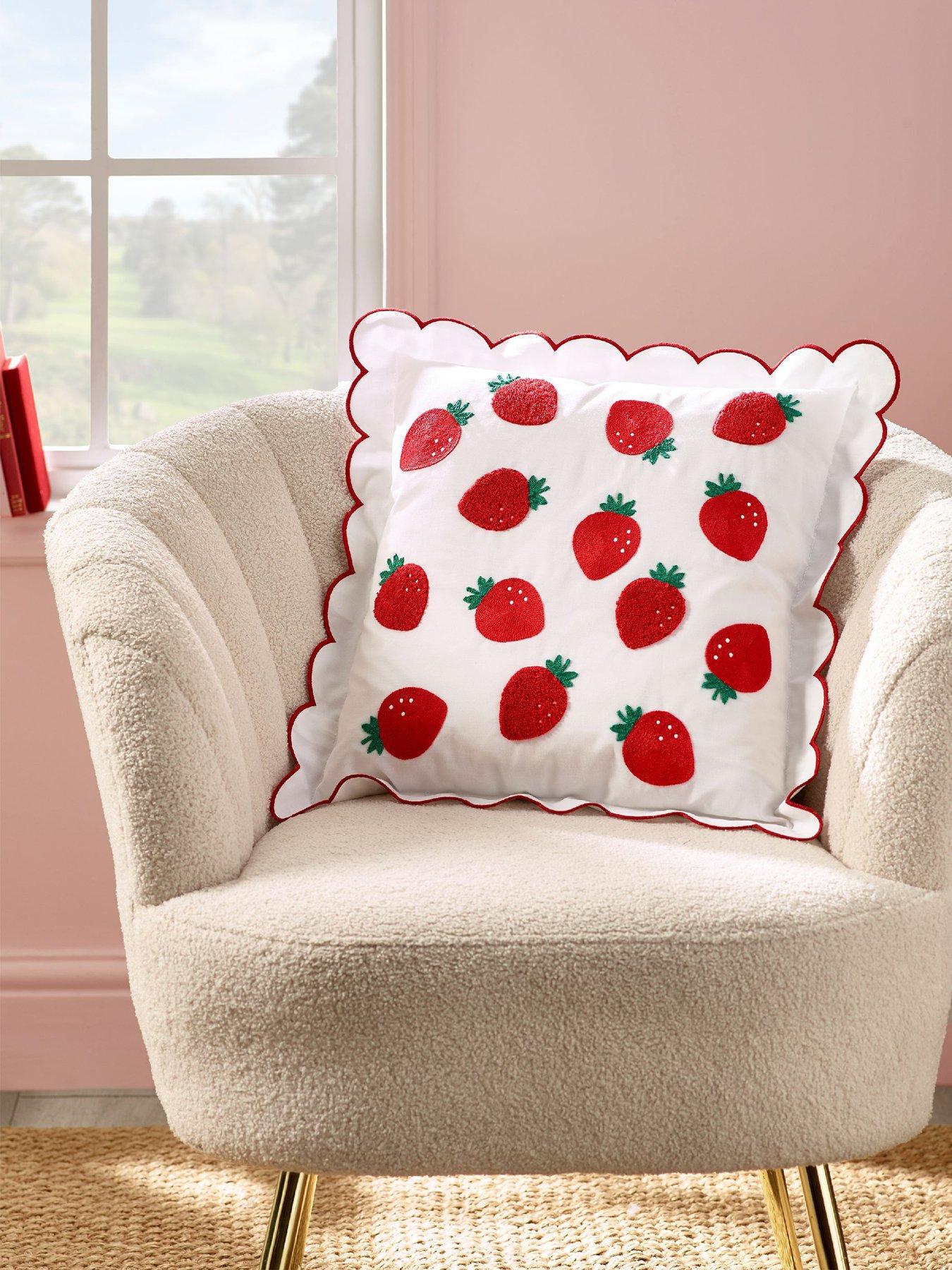 Catherine Lansfield Strawberry Filled Cushion 45x45cm Red