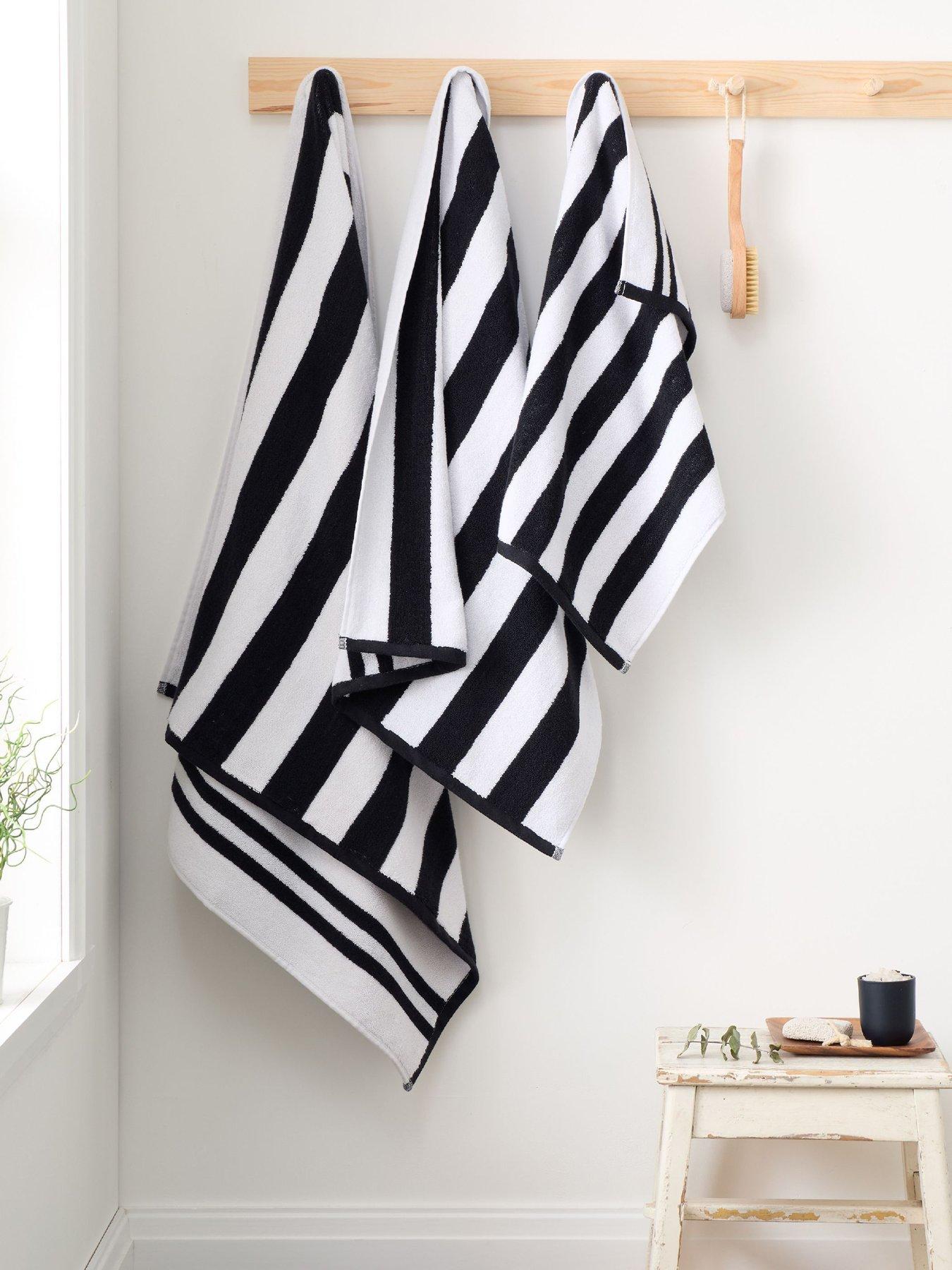 Bianca Reversible Stripe Jacquard 100% Cotton Hand Towel 50 X 90 Yellow