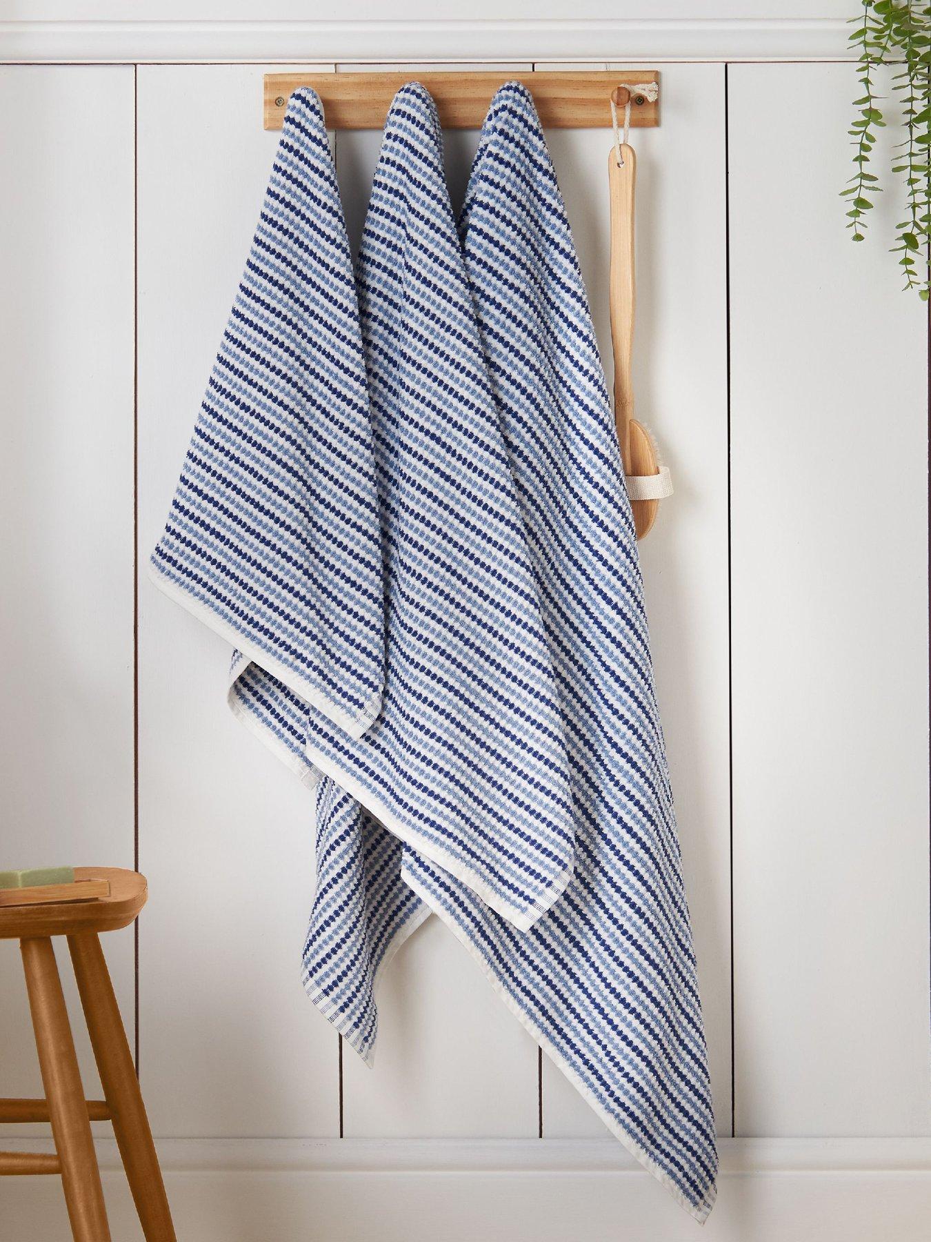 Catherine Lansfield Rice Weave Stripe 100% Cotton Hand Towel 50 X 90 Grey