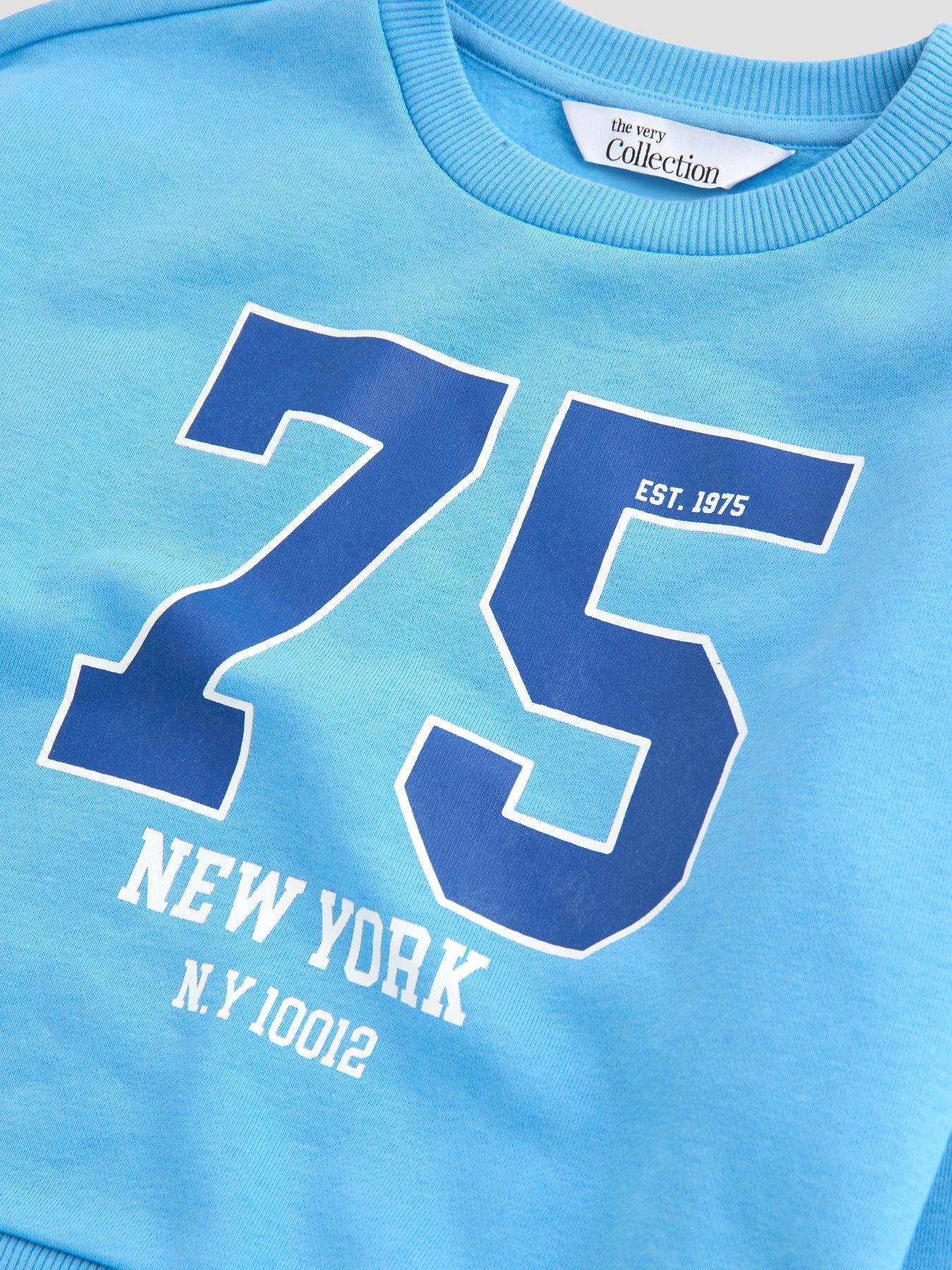 Image 3 of 5 of The Very Collection Boys Collegiate Sweatshirt And Joggers Outfit Set (9 months - 7 years) - Blue