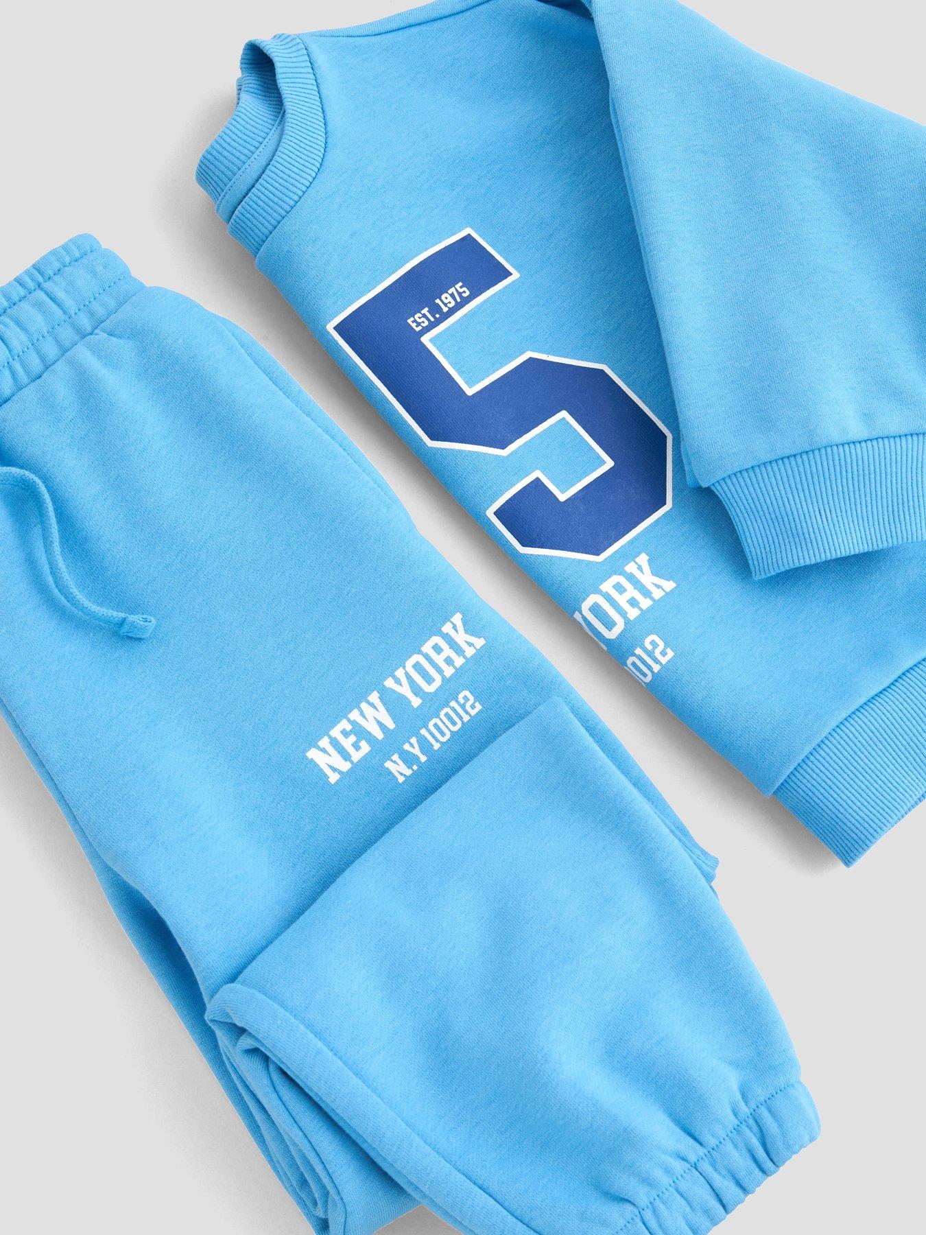Image 4 of 5 of The Very Collection Boys Collegiate Sweatshirt And Joggers Outfit Set (9 months - 7 years) - Blue