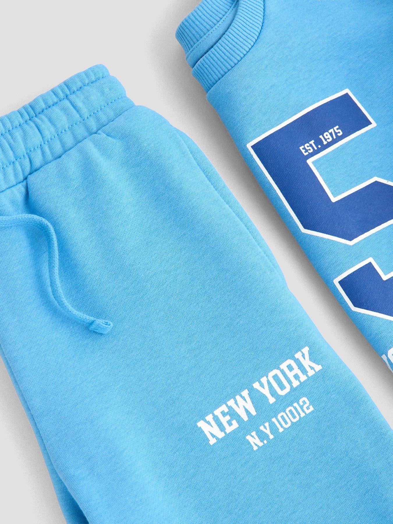 Image 5 of 5 of The Very Collection Boys Collegiate Sweatshirt And Joggers Outfit Set (9 months - 7 years) - Blue