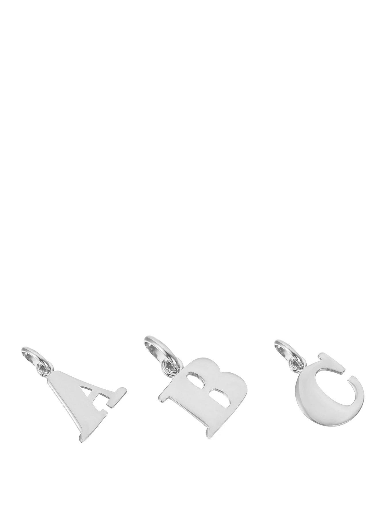 Seol + Gold Sterling Silver Alphabet Letter Charm Pendant (all alphabet)