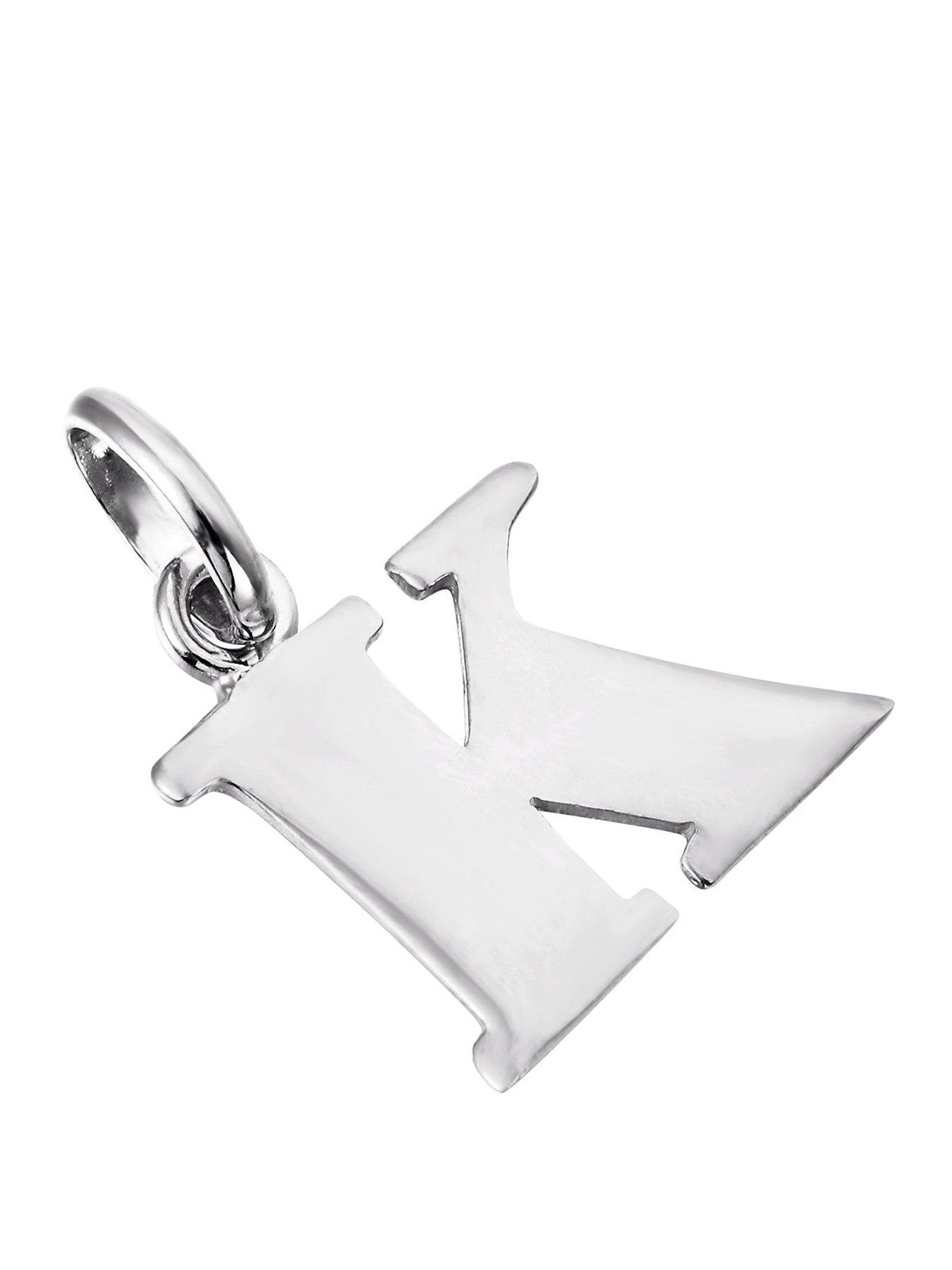Seol + Gold Sterling Silver Alphabet Letter Charm Pendant (all alphabet)