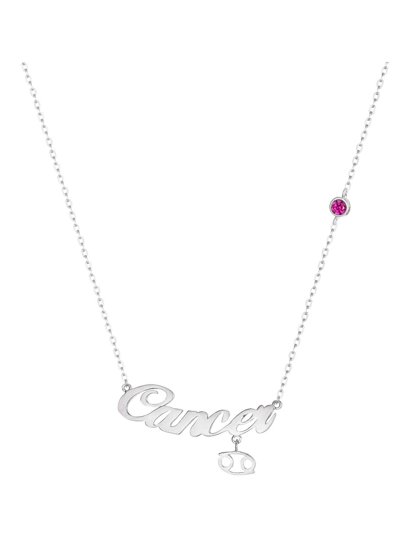 Seol + Gold Sterling Silver Birthstone Star Sign Necklace (all zodiac), Aquarius, Women