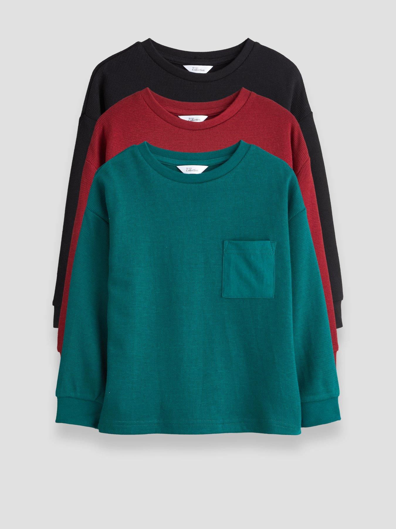 Image 1 of 5 of The Very Collection Boys 3 Pack Waffle Basic T-Shirts (9 months - 7 years) - Multi