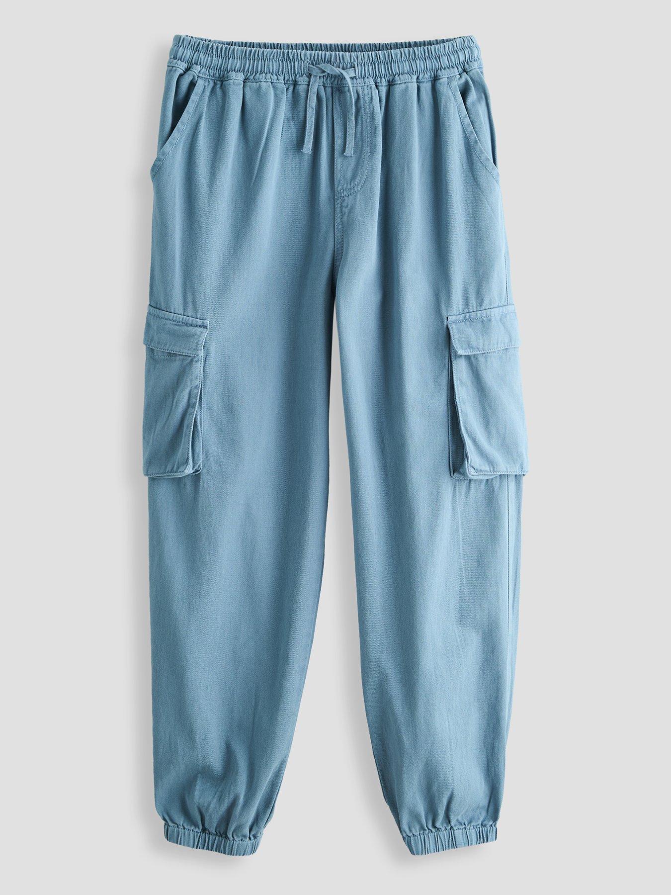 Image 1 of 5 of The Very Collection Boys Poplin Cargo Joggers (3-16 years) - Blue