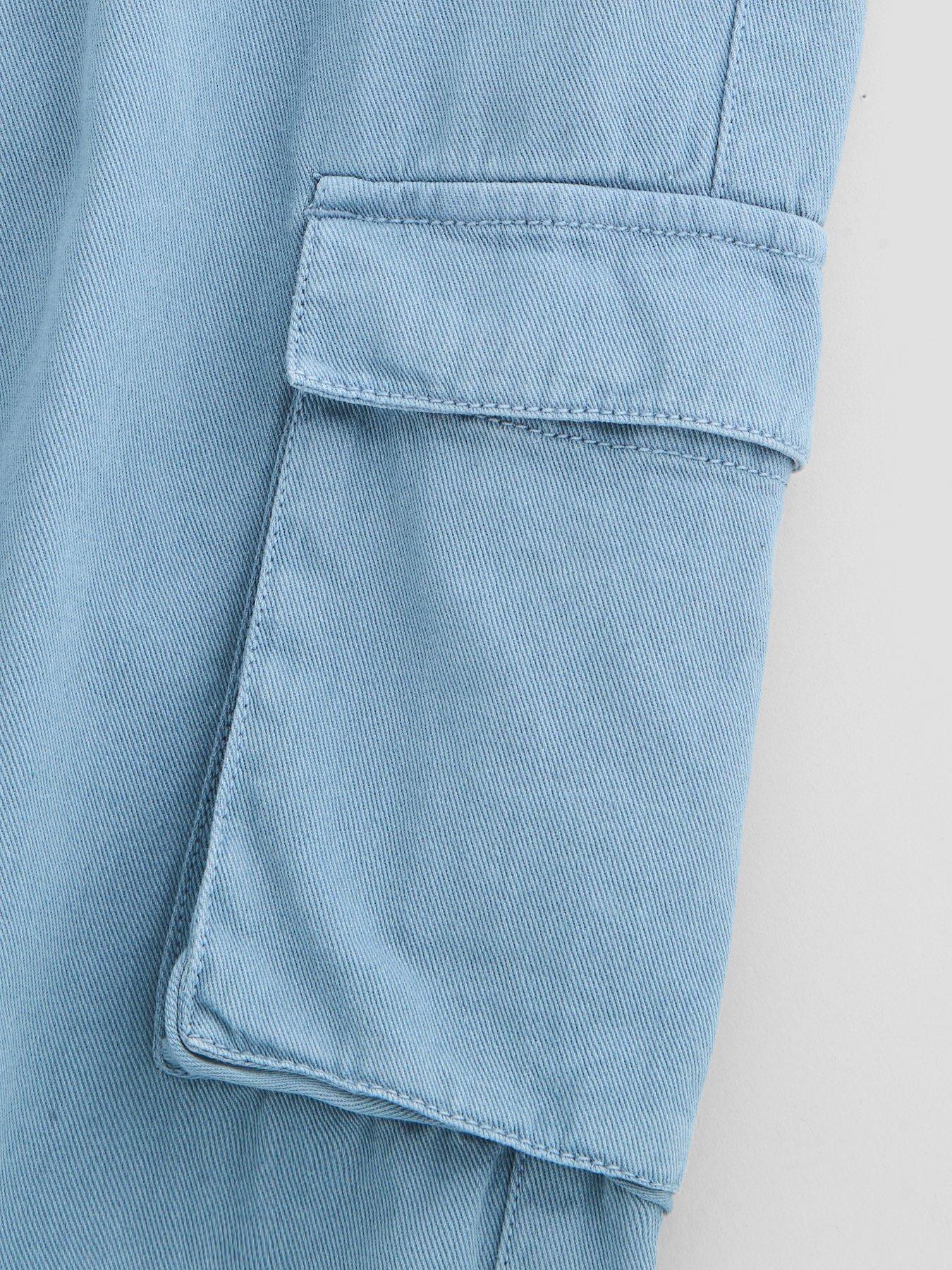 Image 4 of 5 of The Very Collection Boys Poplin Cargo Joggers (3-16 years) - Blue