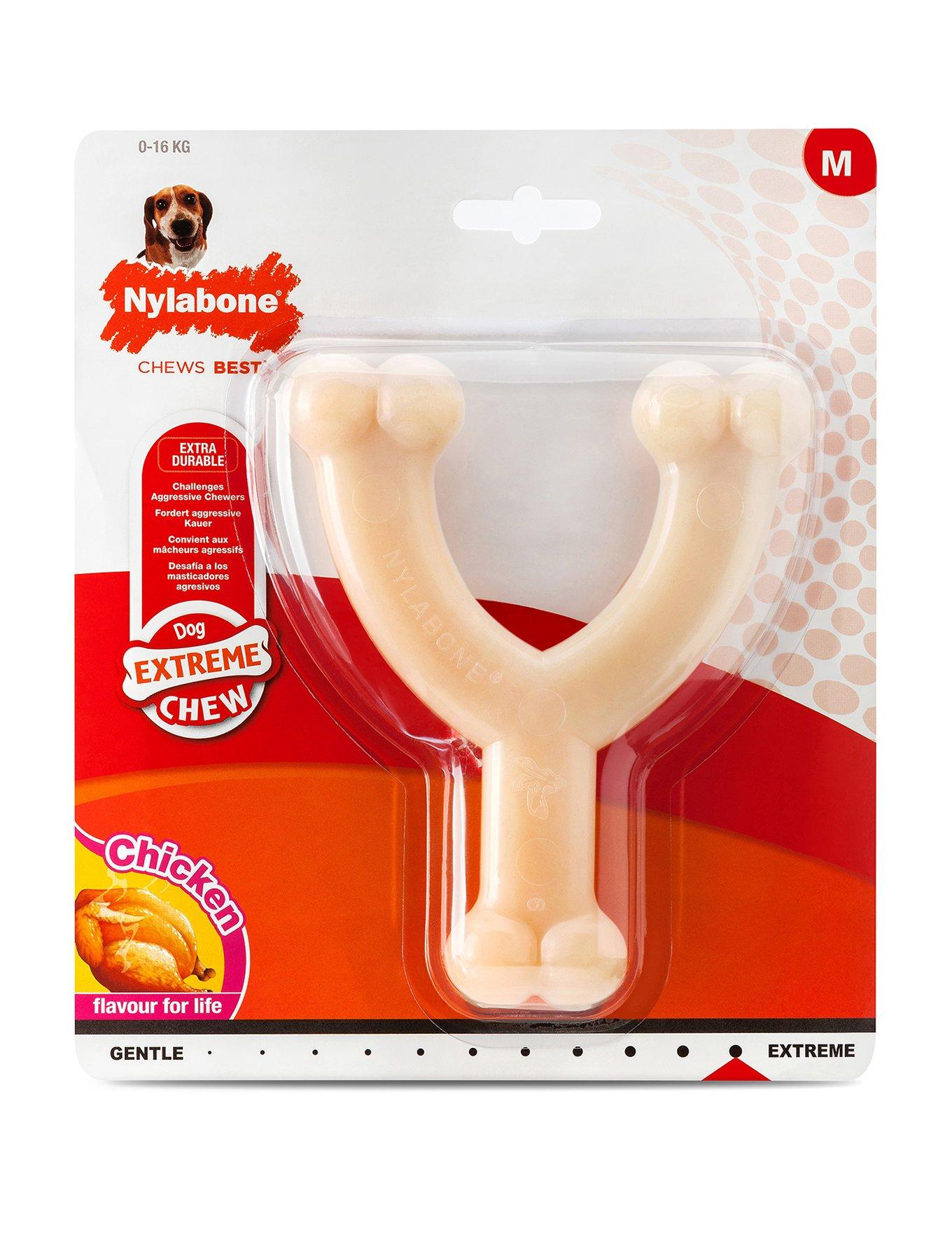 Nylabone Dog Extreme Chew Wishbone Toy Chicken Flavour Medium
