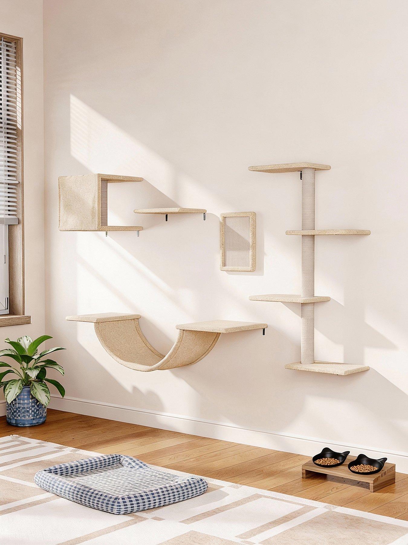 living-and-home-cat-tree-set-with-hammock-and-jumping-platform