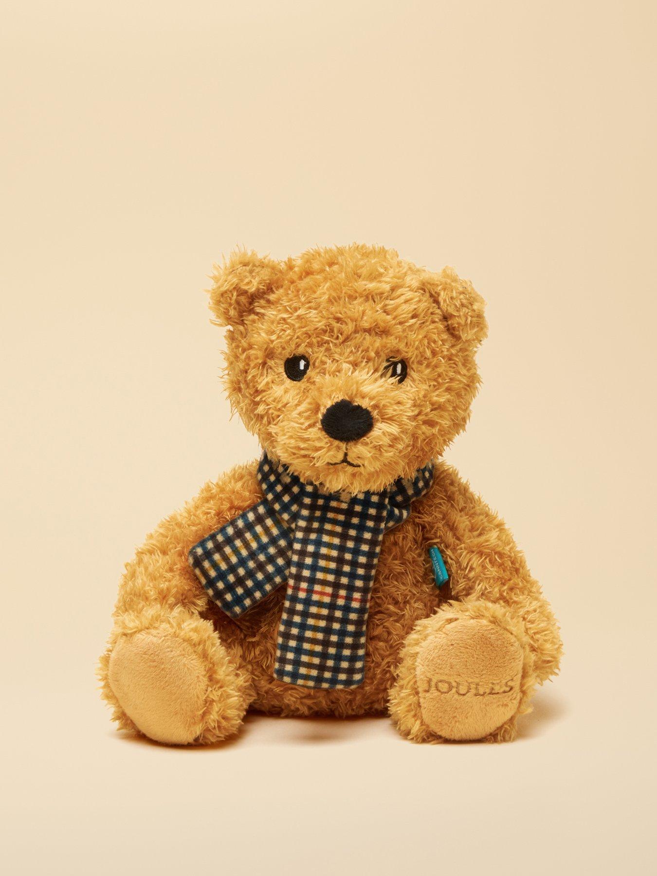 Image 1 of 7 of Joules Traditional Bear With Henson Check Scarf Dog Toy
