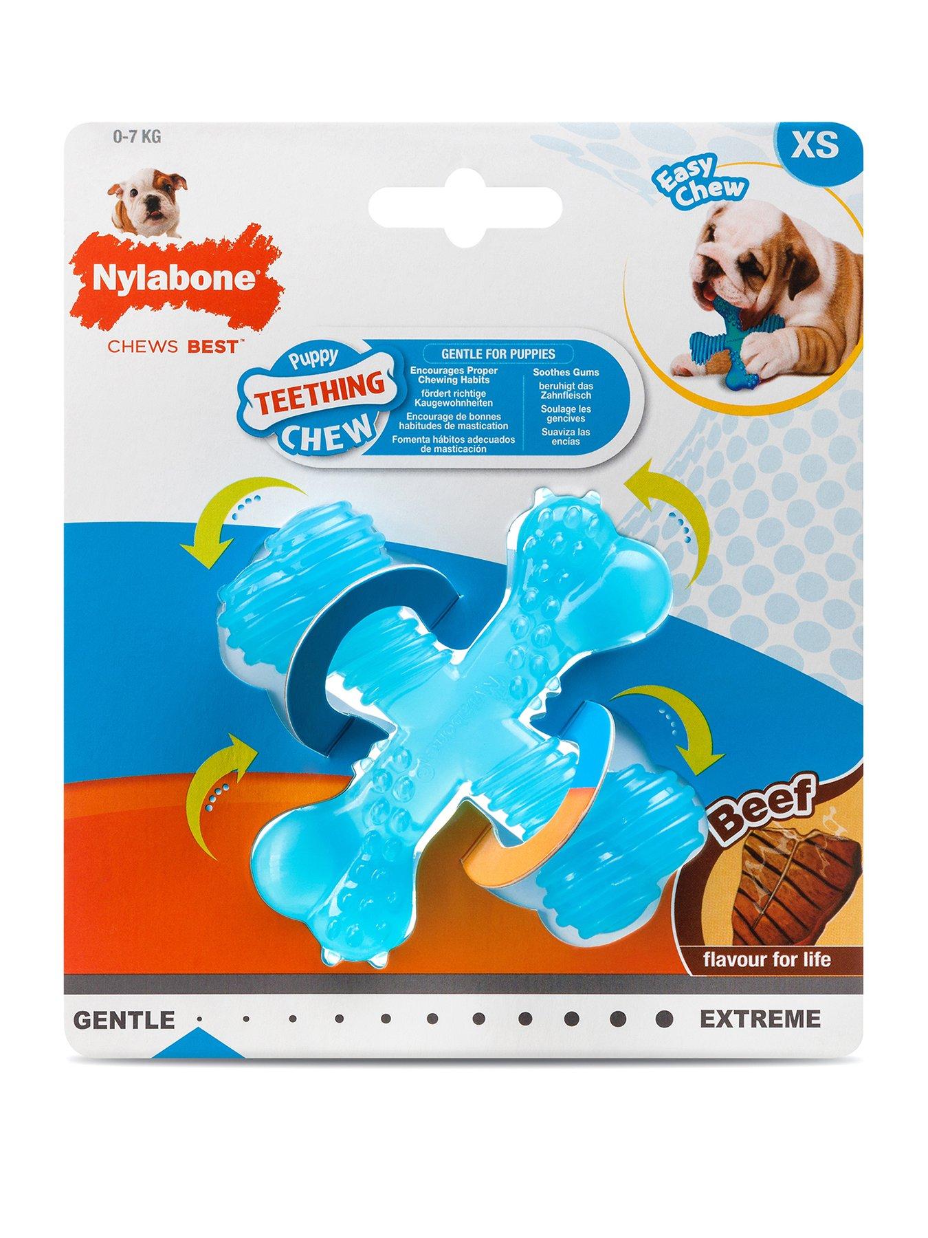 Nylabone Puppy Teething X Bone Beef Flavour Chew Toy -XS