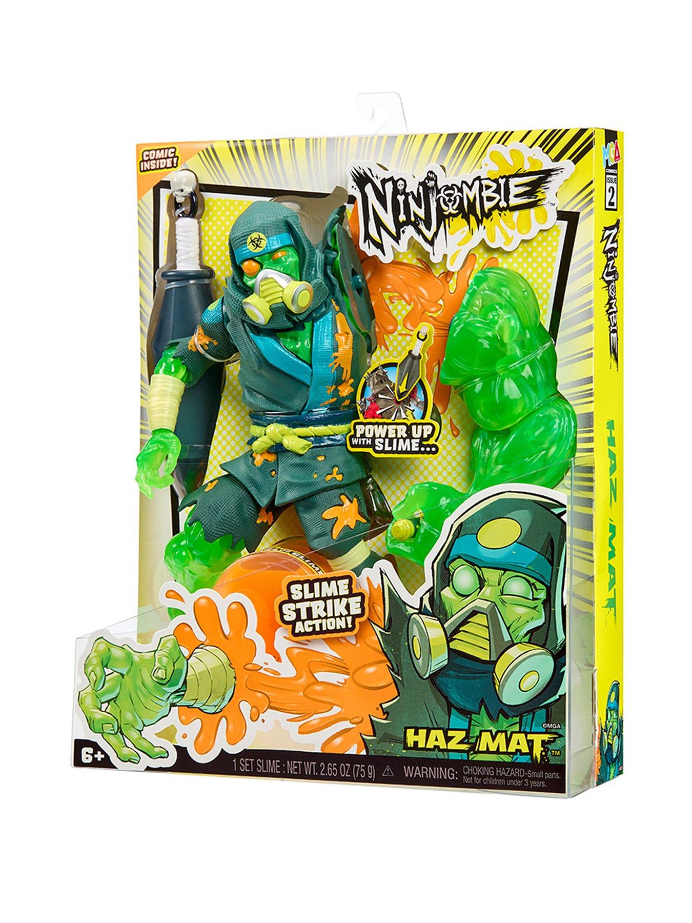 Image 1 of 8 of Ninjombie Action Figure - Haz Mat, Ninja Zombie with Slime