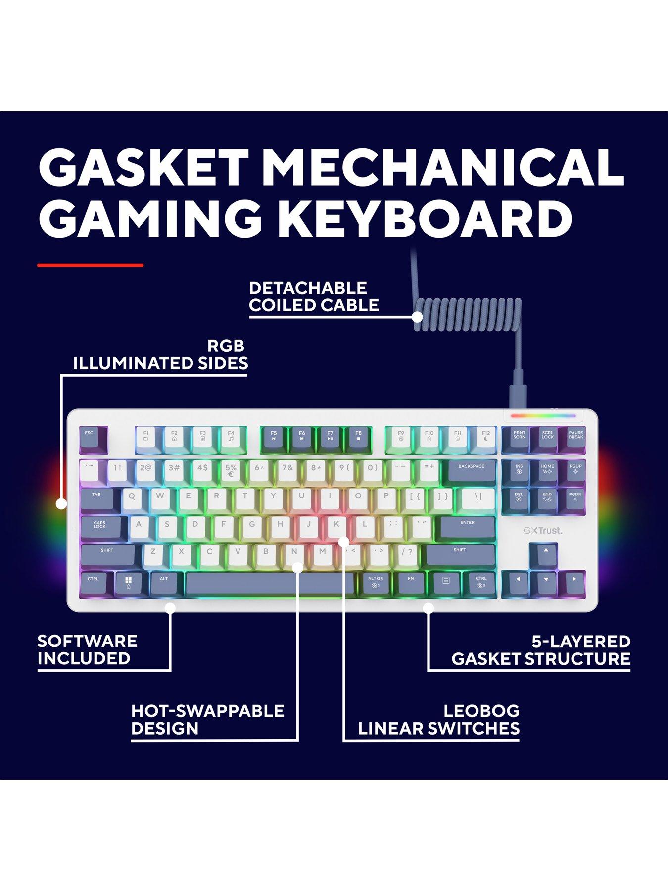 Image 2 of 8 of Trust GXT 872 Xyra TKL Gasket Mount Mechanical RGB Gaming Keyboard with Hot-Swappable Keys