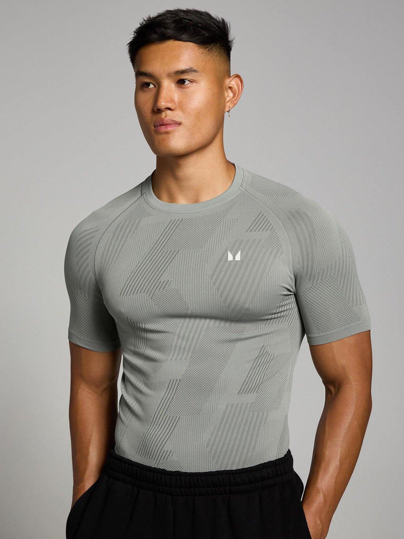 MyProtein Mens Training Core Seamless T-Shirt, Grey, Size 2Xl, Men