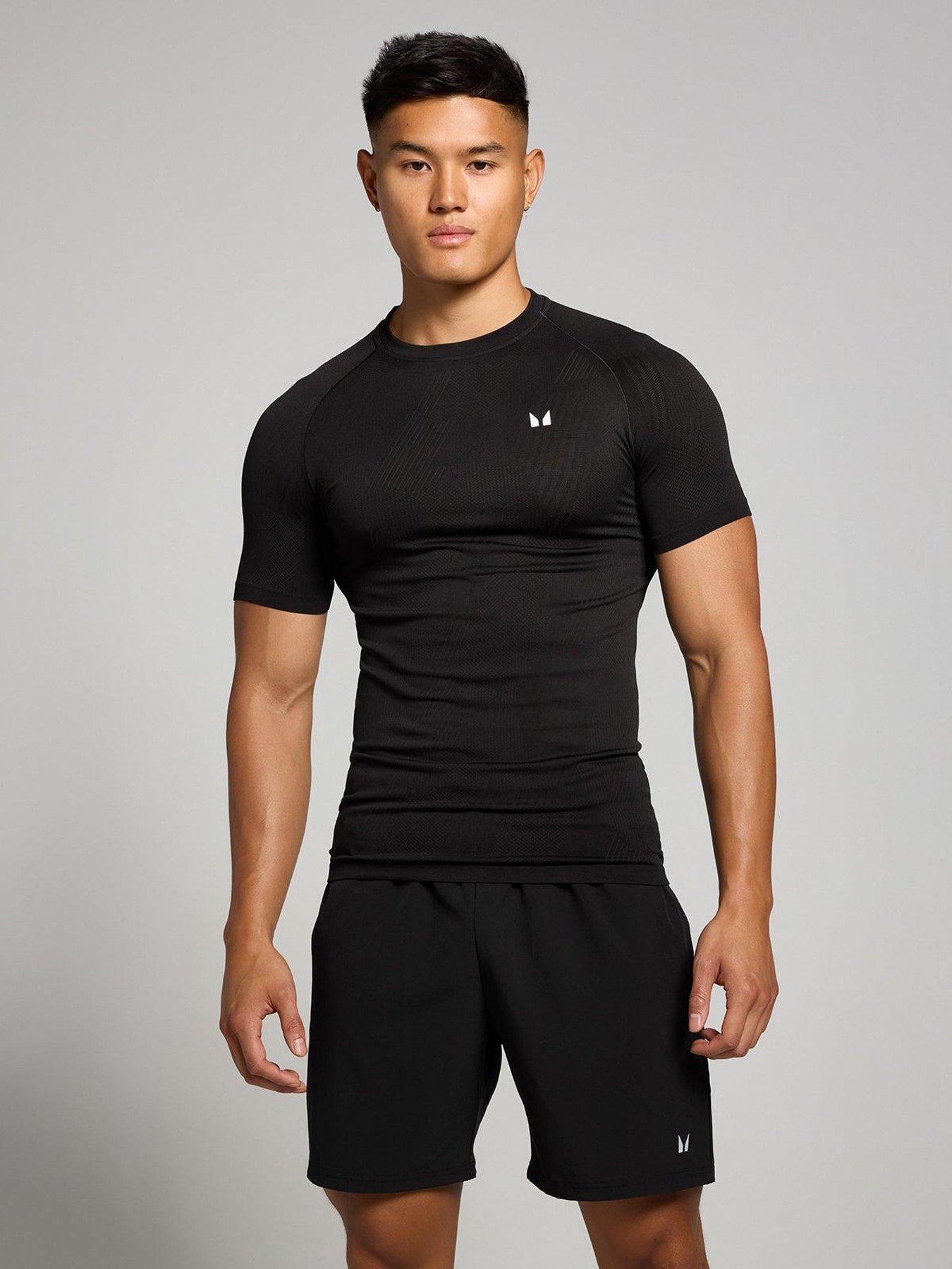MyProtein Mens Training Pillar Graphic Seamless Top, Black, Size 2Xl, Men