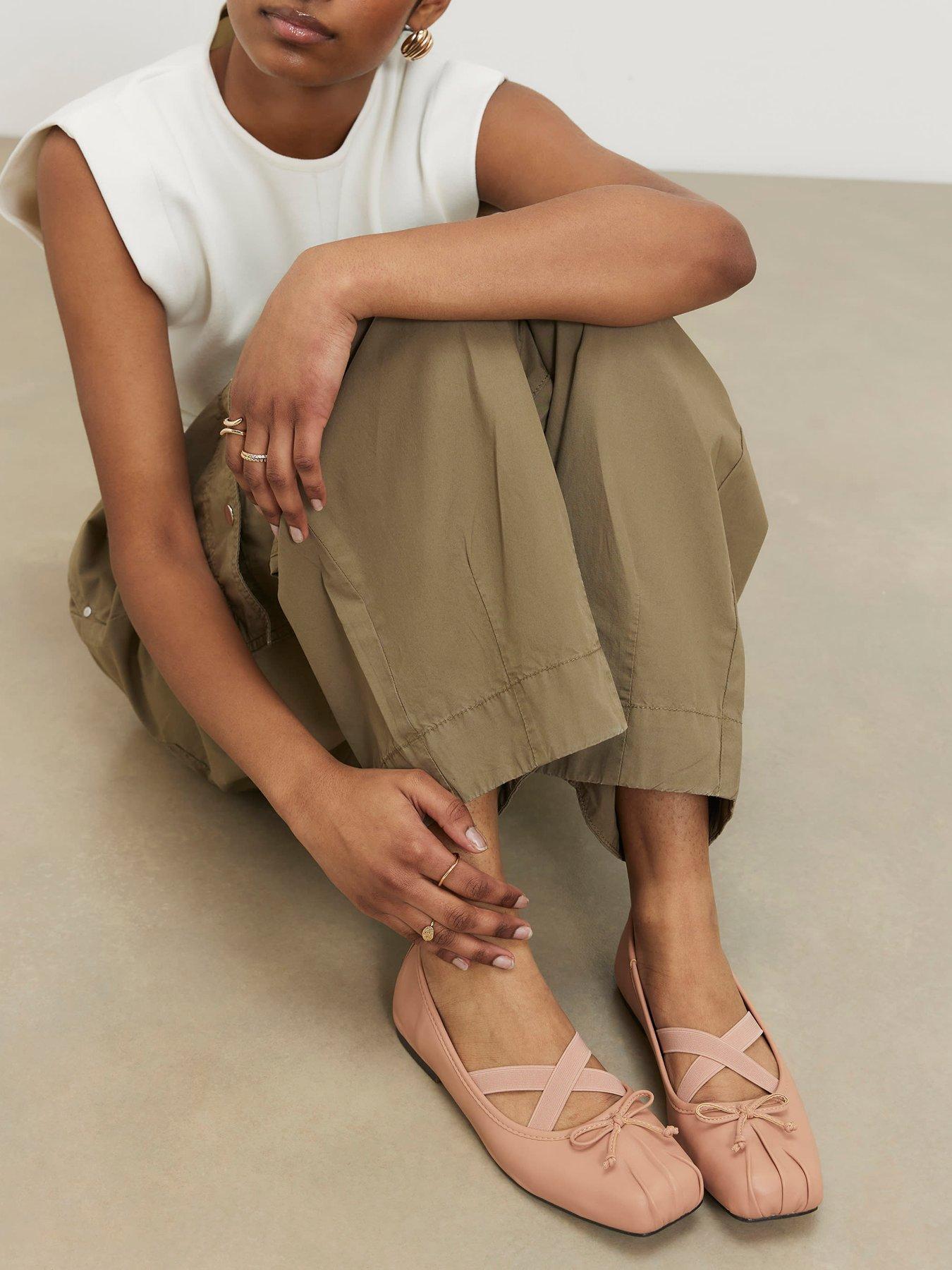 River Island Square Toe Ballet Pumps - Pink